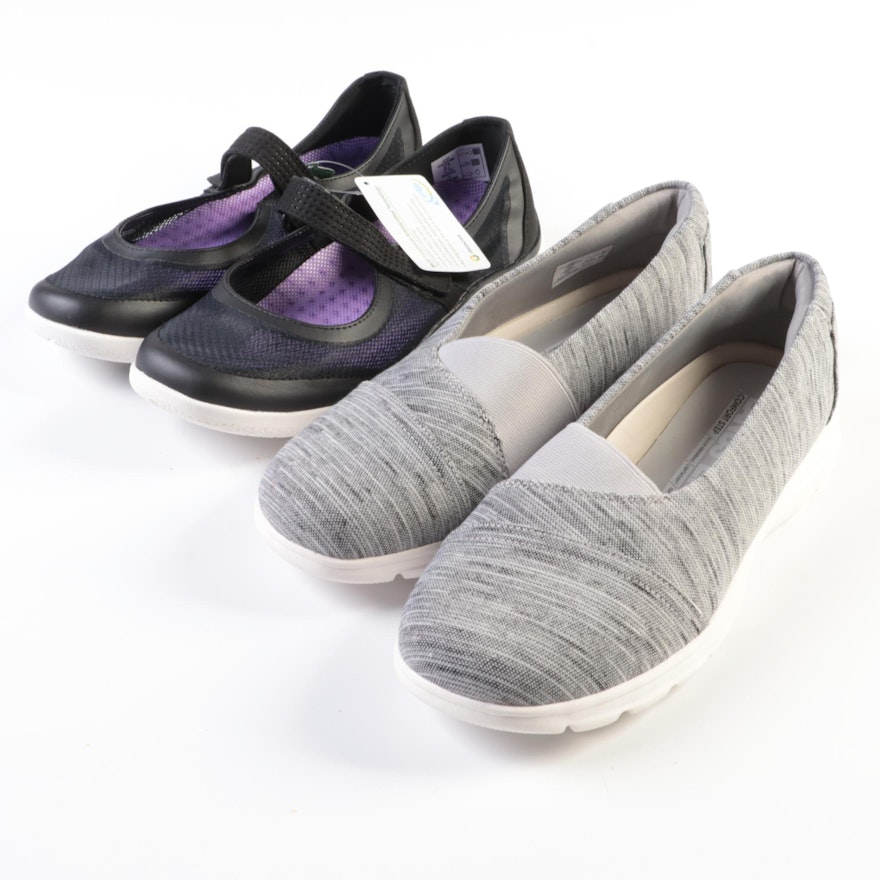 Lands' End  Mary Jane Water Shoes and Gatas Slip-Ons in Gray Heather