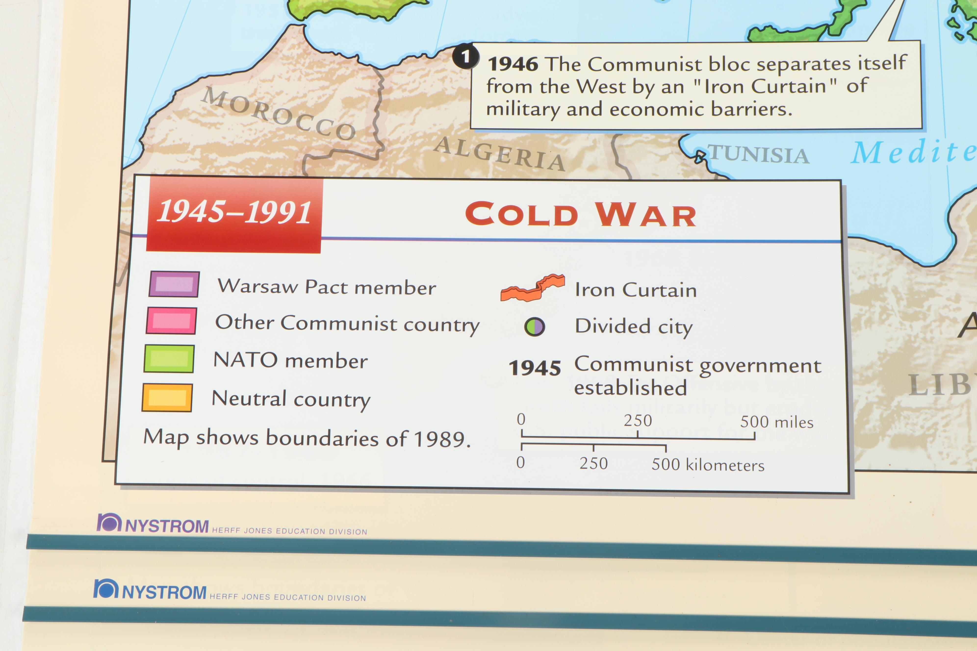 Nystrom Historical and Educational Wall Mount Classroom Map EBTH
