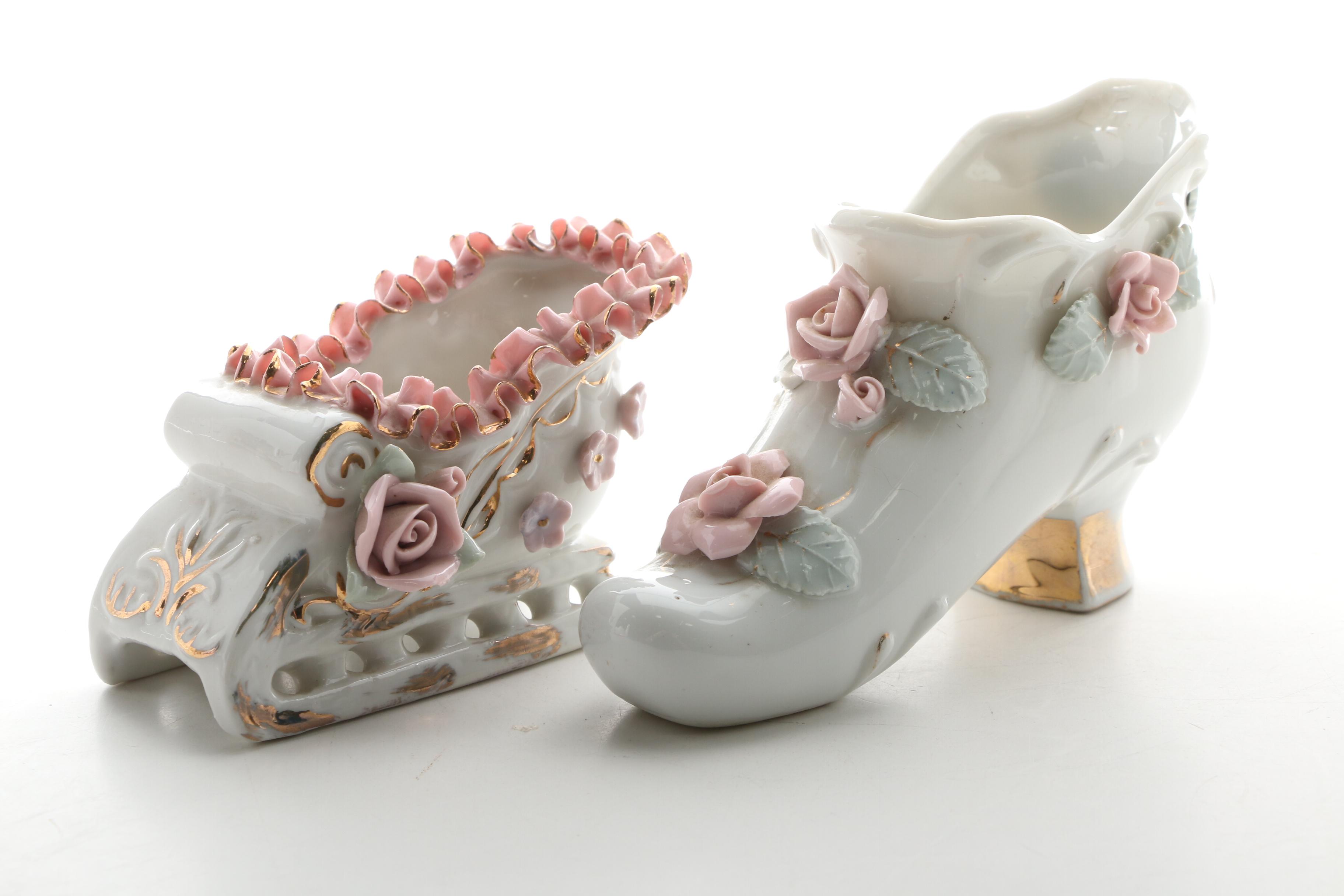 Lefton and Other Japanese Porcelain Vanity Figurines and Boxes, Vintage