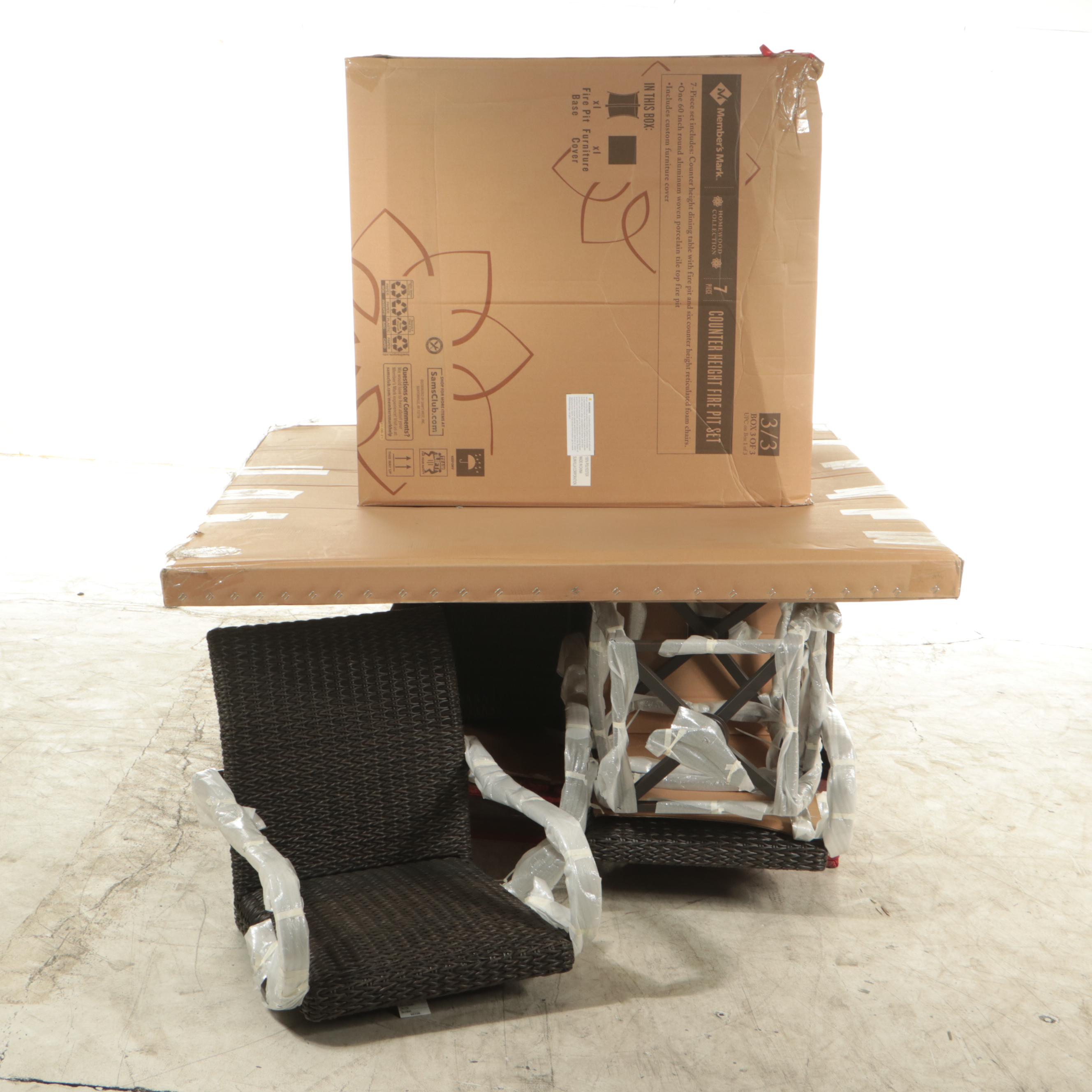 "Homewood" 7Piece CounterHeight Fire Pit Set EBTH