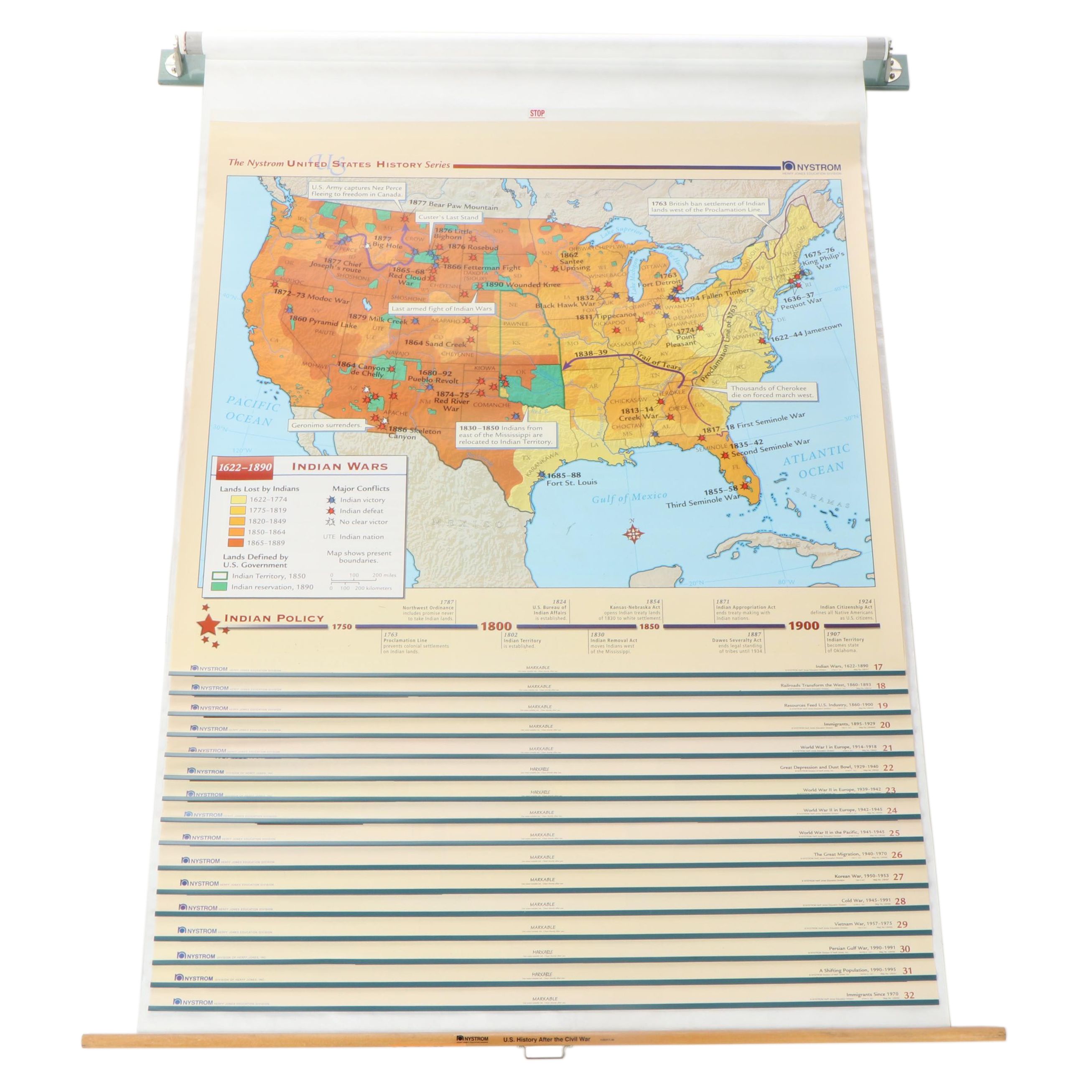 Nystrom Historical and Educational Wall Mount Classroom Map EBTH