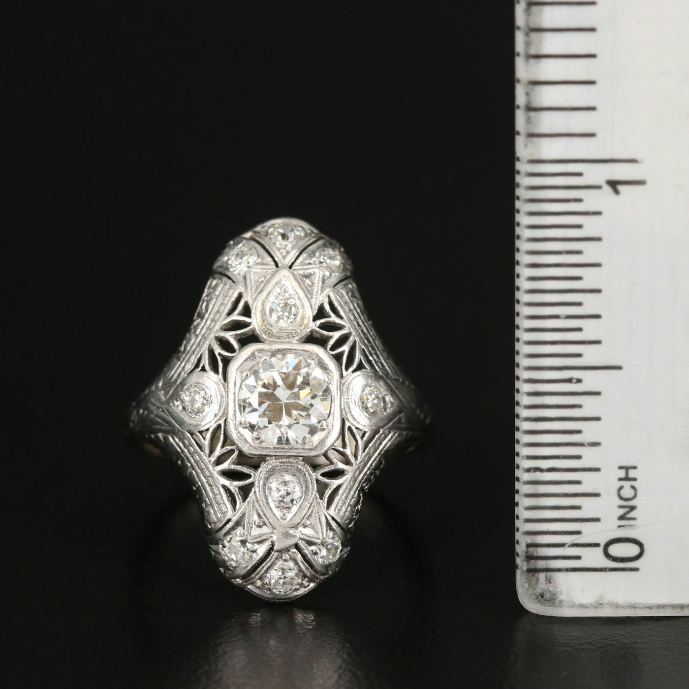 Platinum Diamond Ring with 14K Accents | EBTH