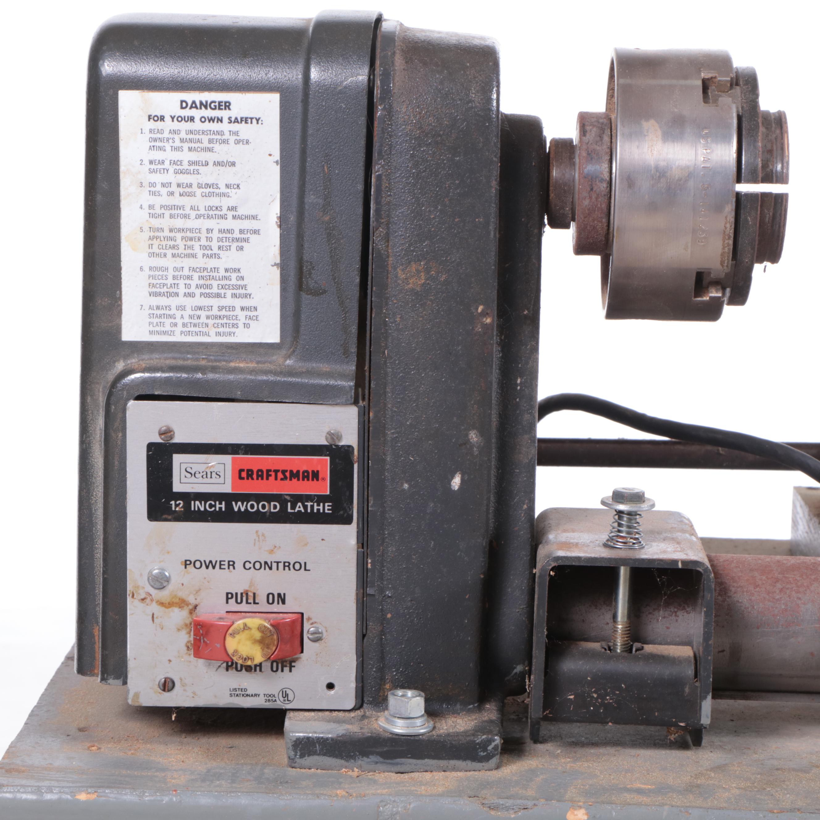 Craftsman 12 Inch Wood Lathe, KingstonConley Grinder with Bench EBTH