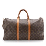 Louis Vuitton Keepall 50 Duffel Bag in Monogram Canvas and Vachetta Leather