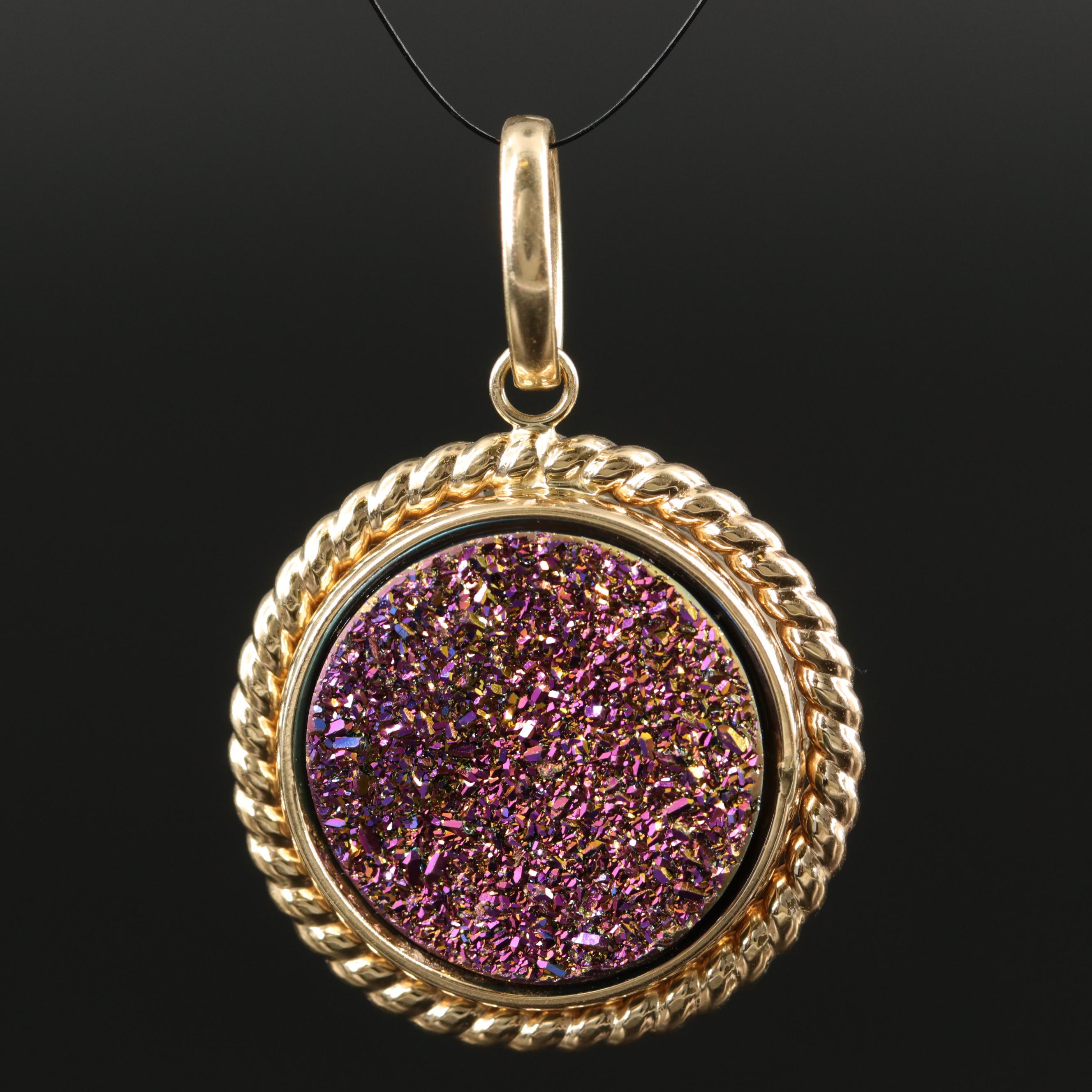 Italian Milor 14K Druzy Reversible 