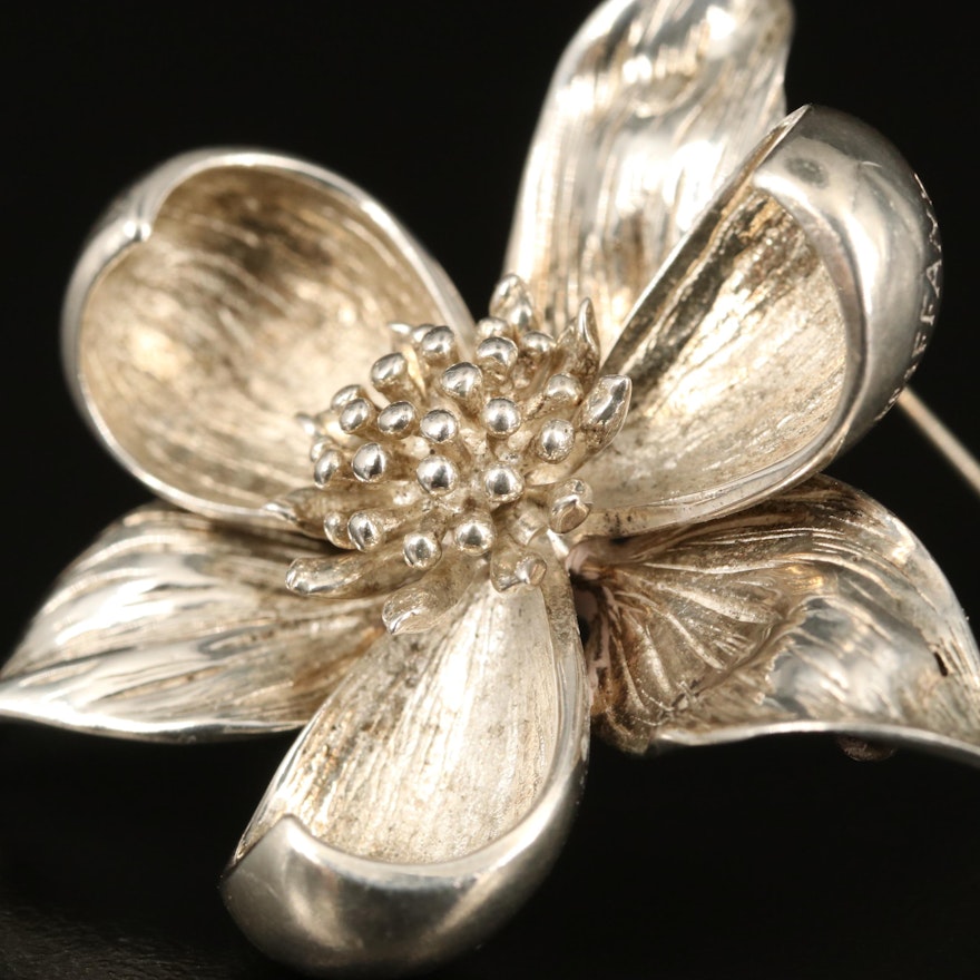Vintage Tiffany & Co. Sterling Silver Orchid Brooch | EBTH