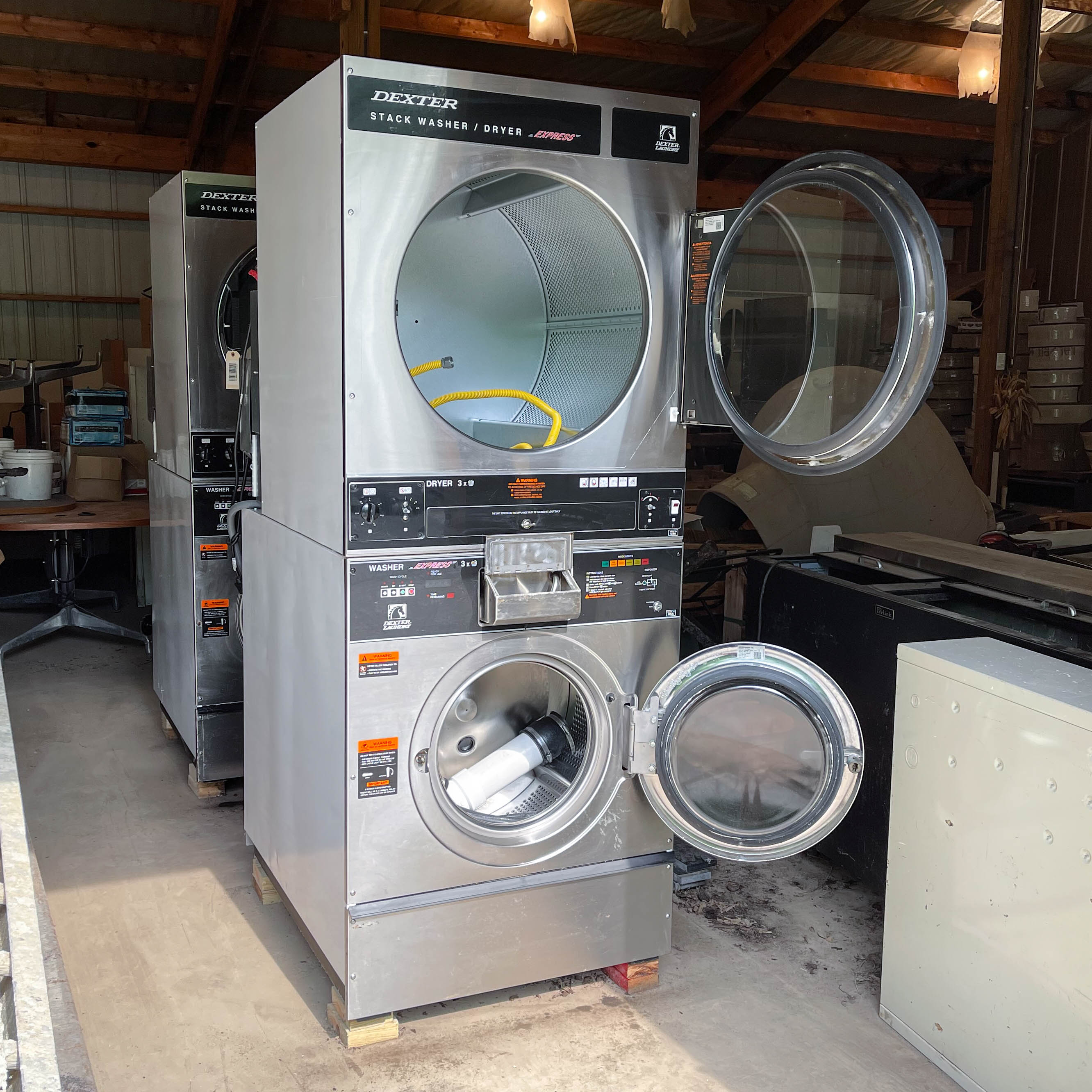 Dexter "Express" Commercial Stack Stainless Washer and Dryer EBTH