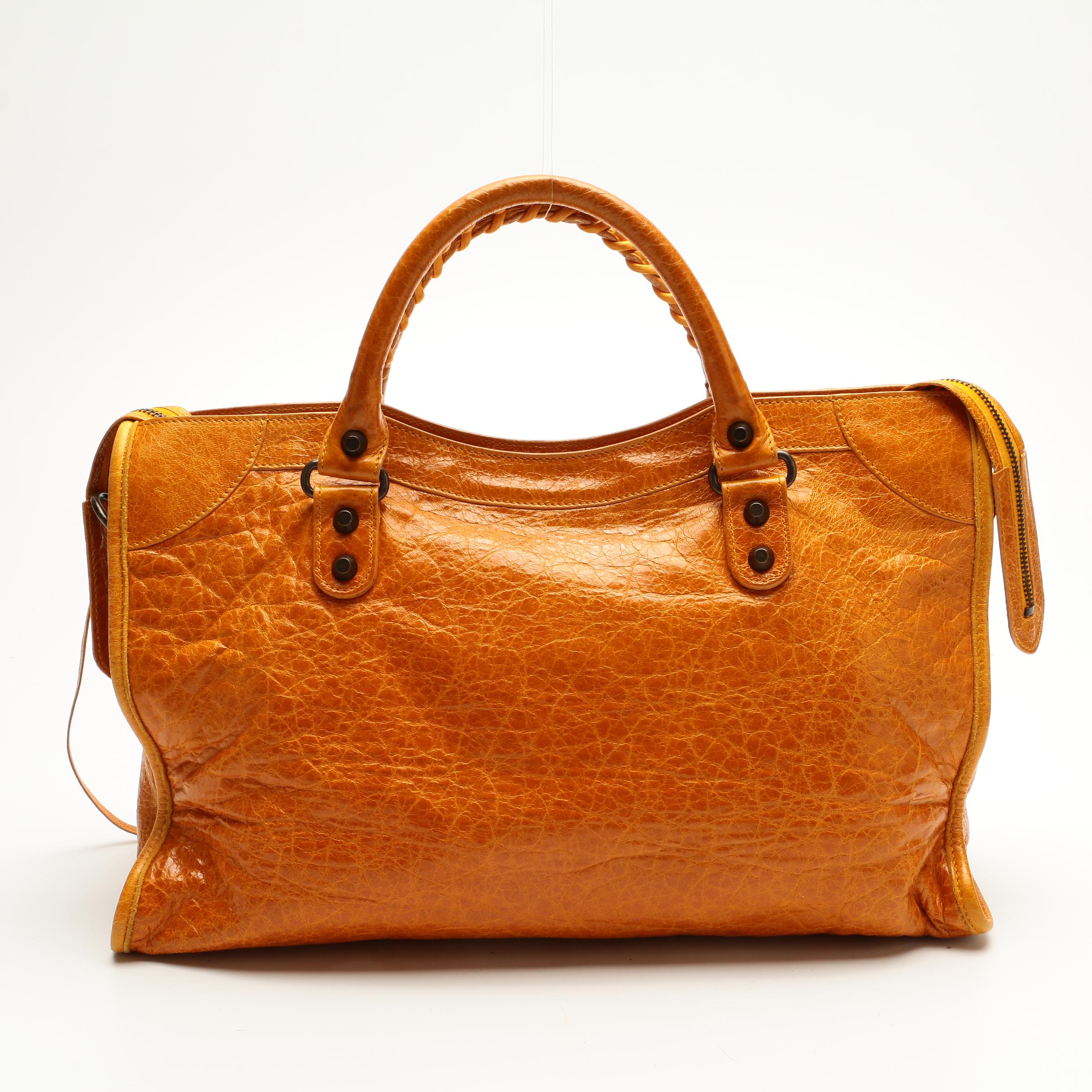 Balenciaga Motorcycle City Bag in Cumin Chevre Leather EBTH