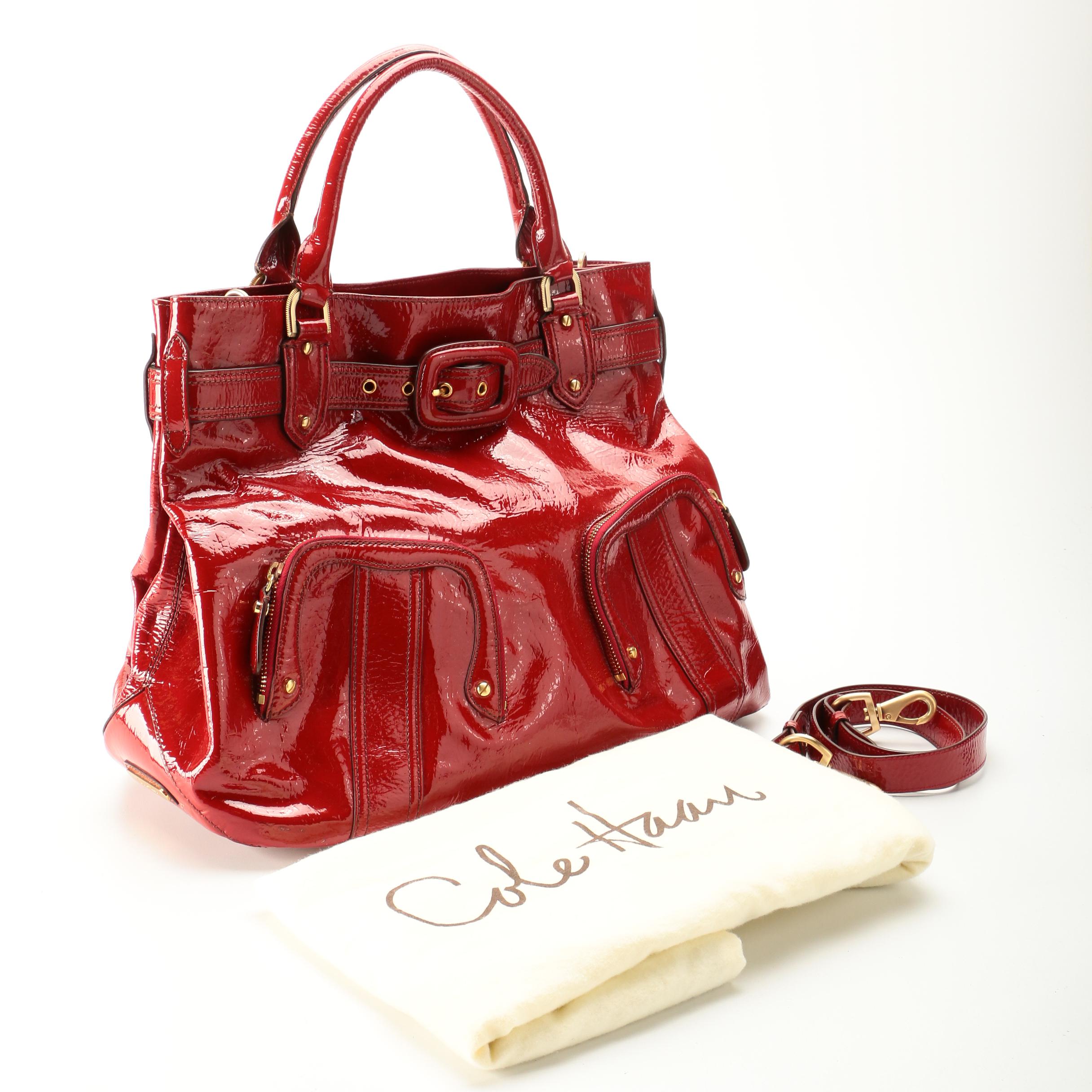 Cole Haan TwoWay Tote Bag in Red Patent Leather EBTH
