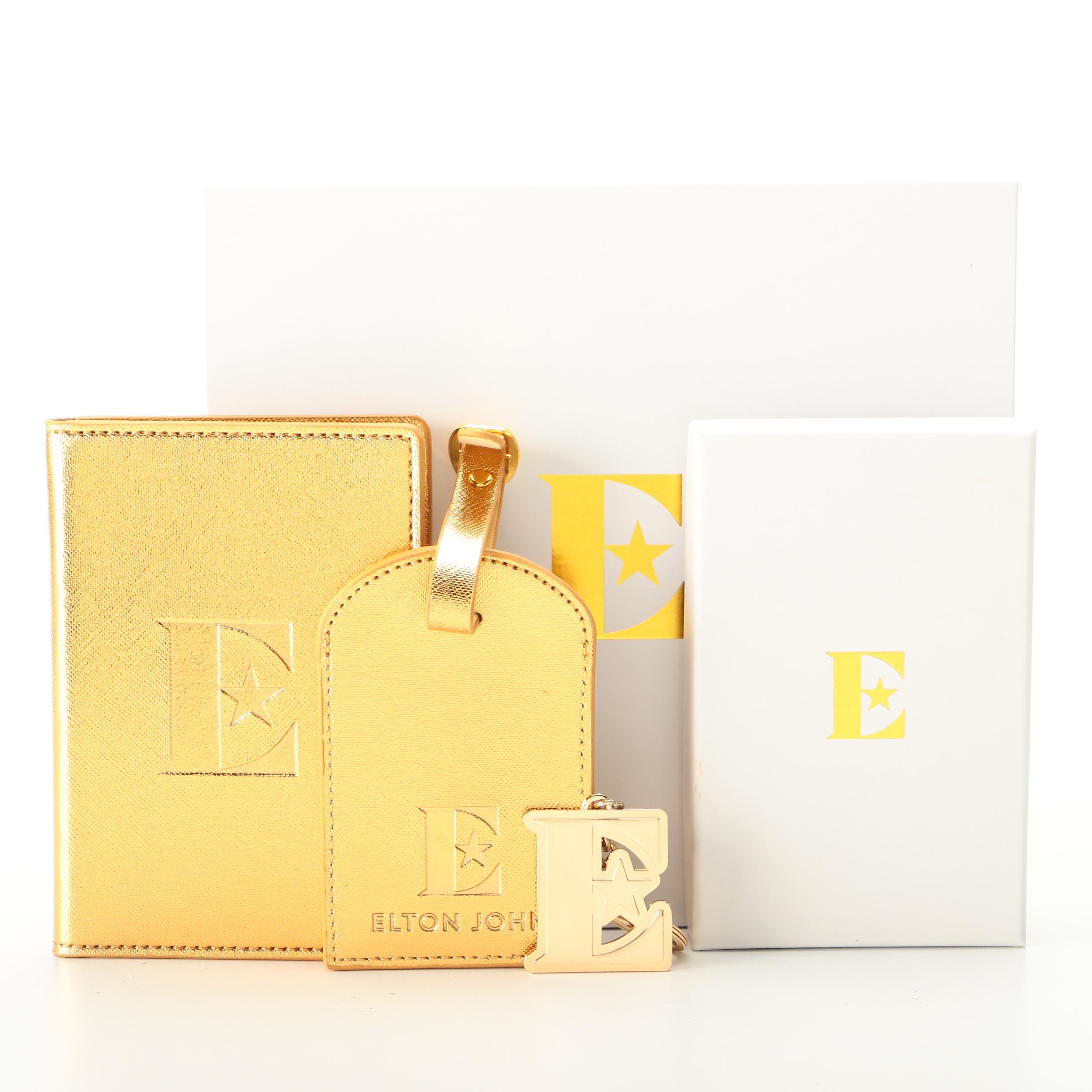 Elton John Farewell Tour VIP Luggage Tag, Passport Holder, and Key Chain EBTH