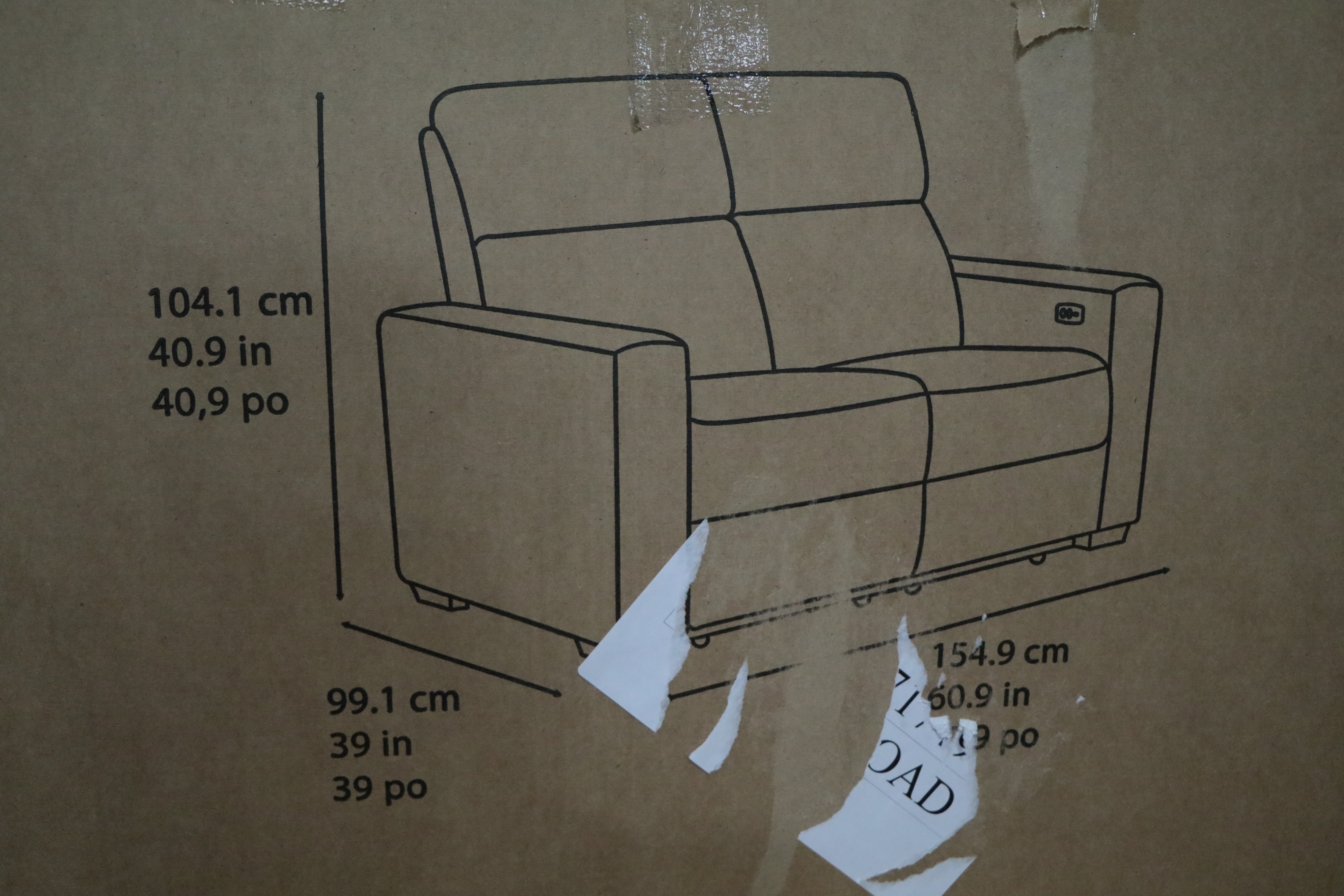 Abbyson Living "Florentia" Fabric Power Reclining Loveseat EBTH