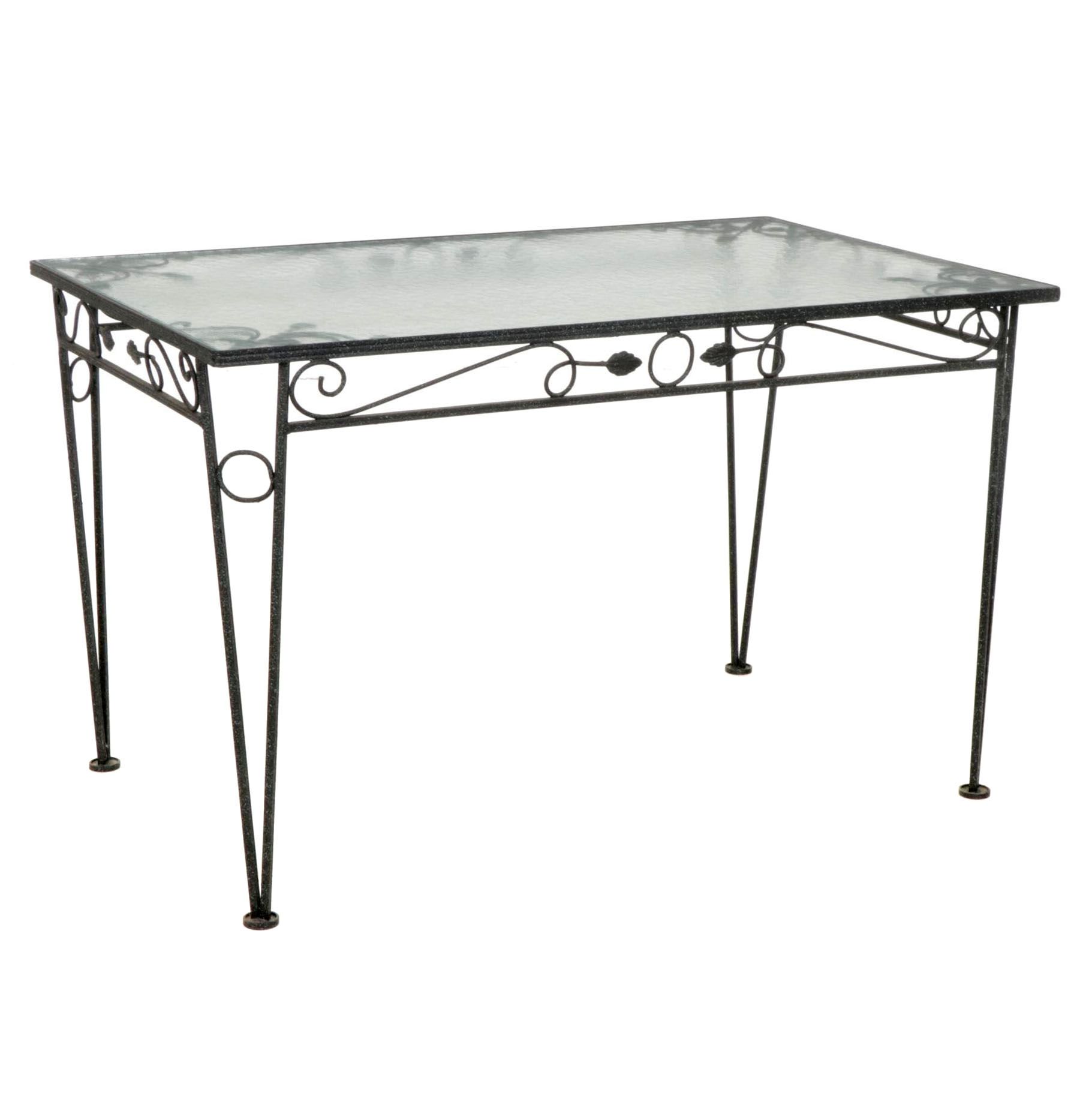 Metal Glass Top Patio Dining Table EBTH