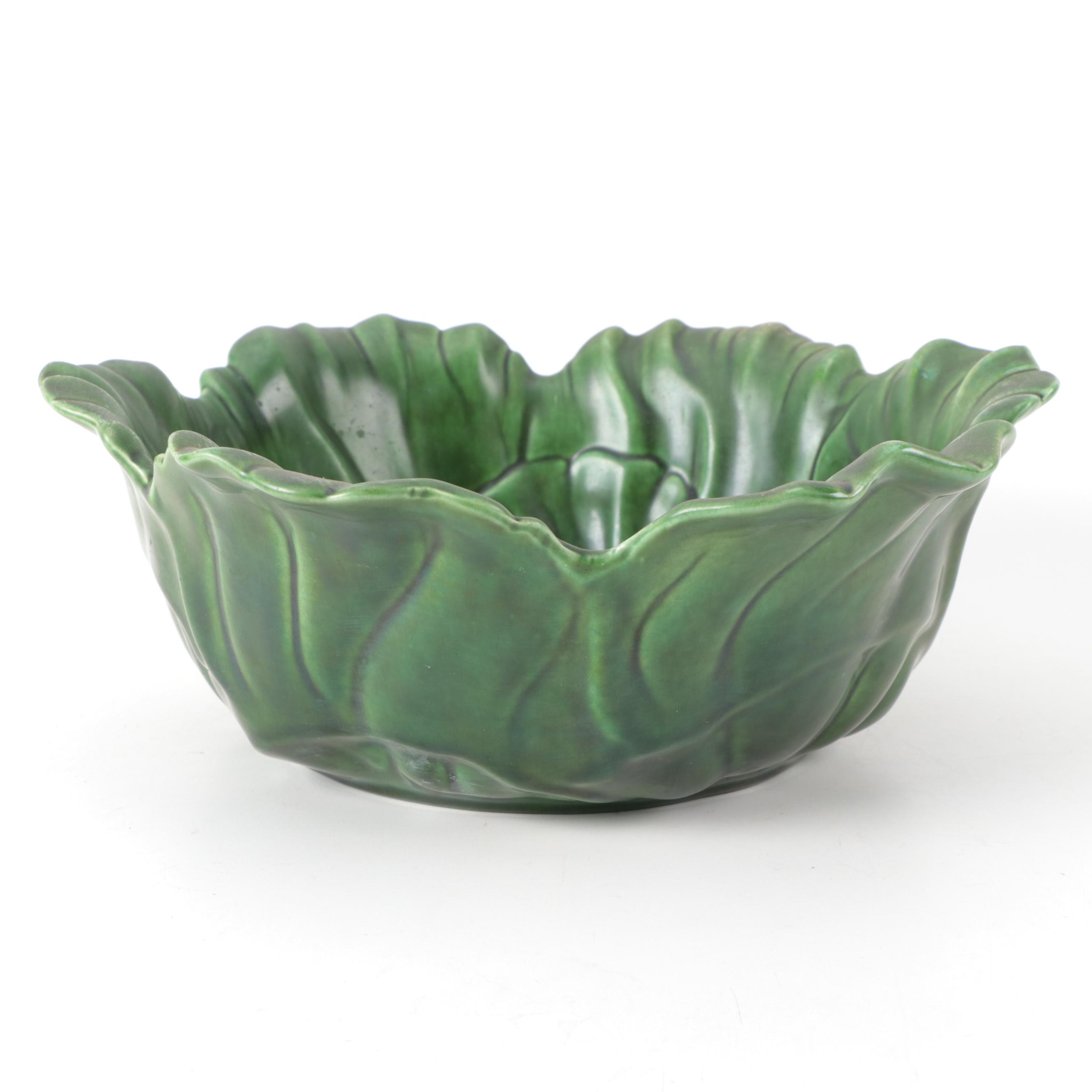 Cemar of California Cabbage Themed Bowl and Plates, Late 20th Century