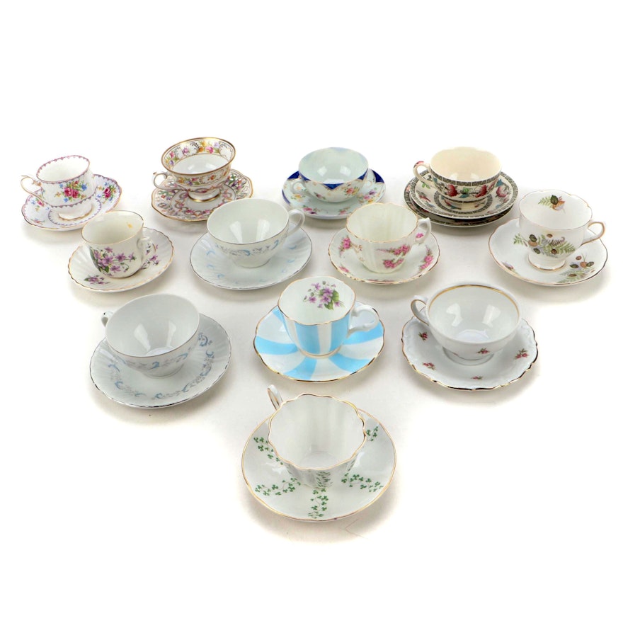 English and Other Bone China, and Porcelain Teacups and Saucers