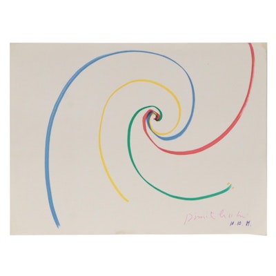 Dimitri Grachis Minimalist Abstract Marker Drawing, 1984
