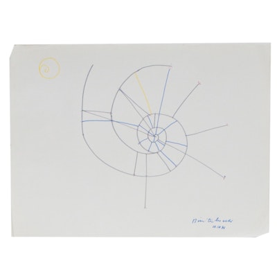 Dimitri Grachis Minimalist Abstract Marker Drawing, 1984