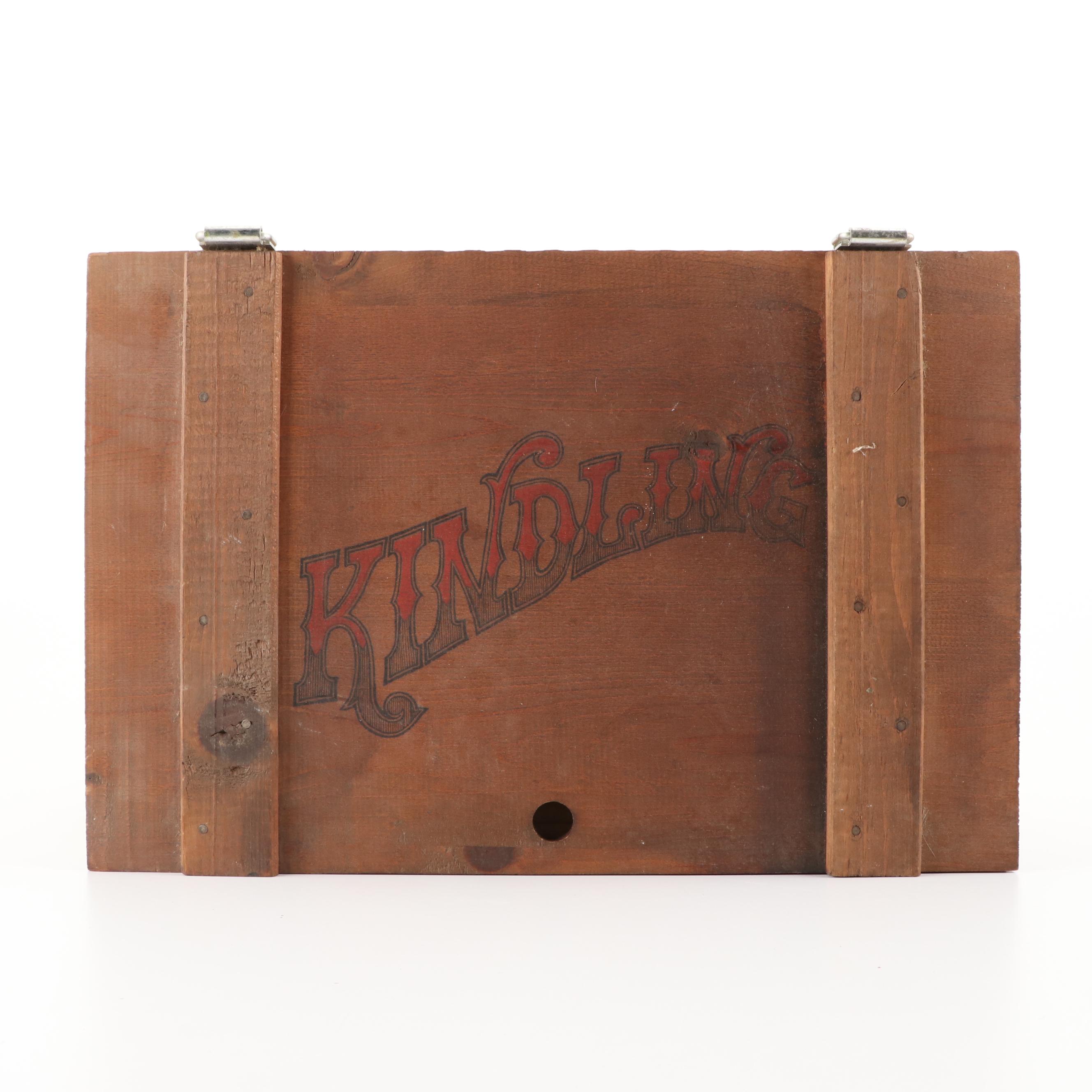 Gideon Anderson Corp. Southwestern Motif Wooden Kindling Box EBTH