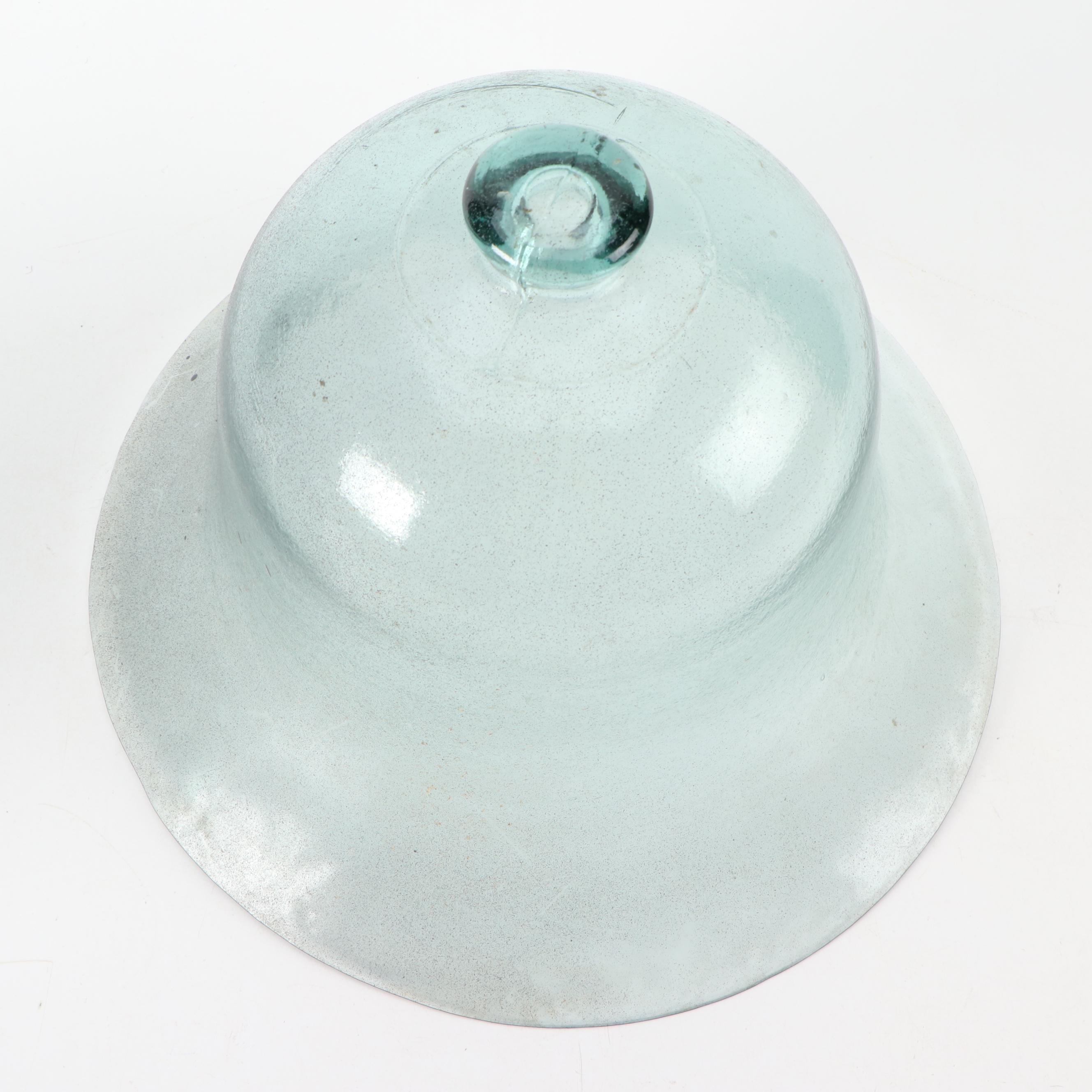 Victorian Blown Green Glass Garden Bell Cloches, Late 19th/Early 20th C