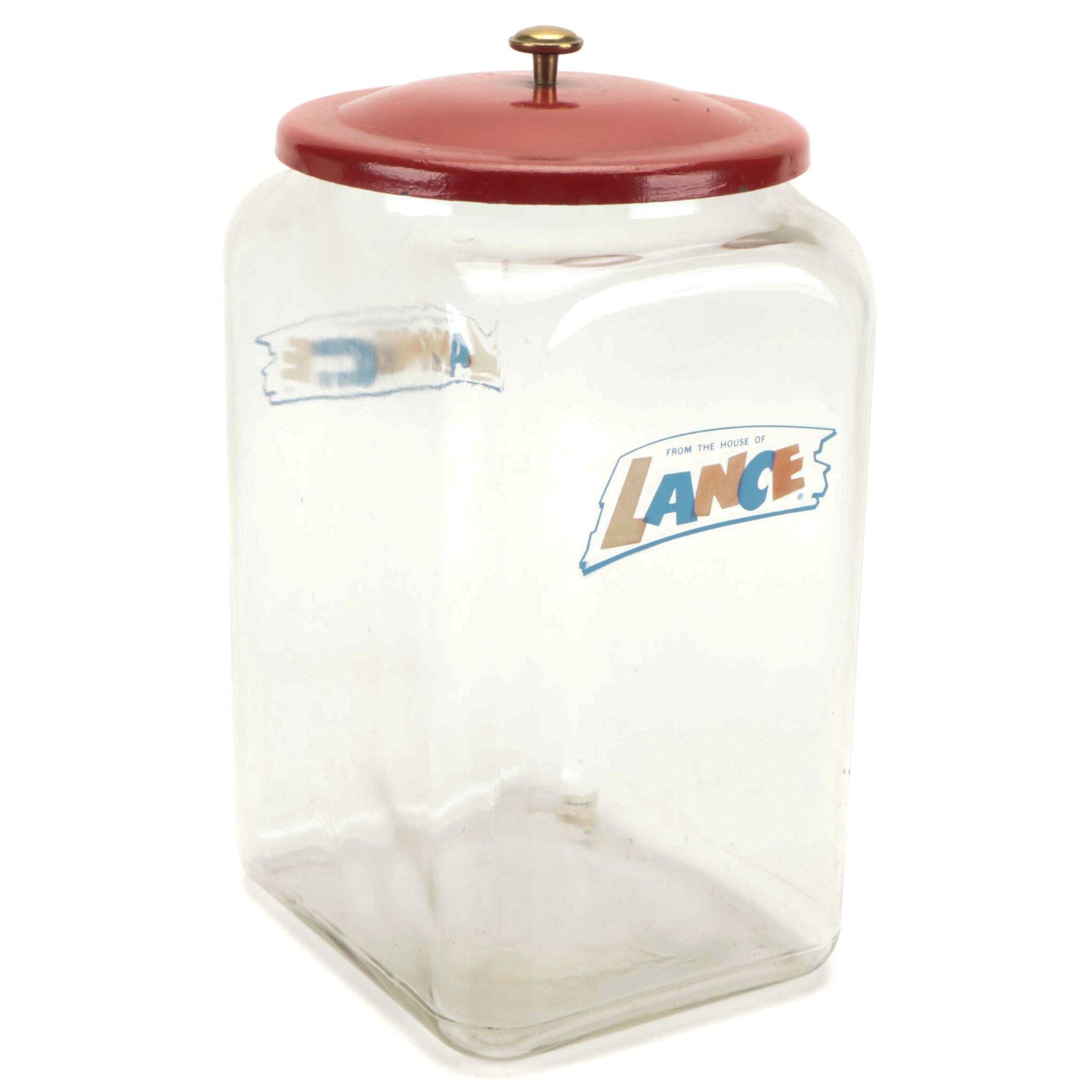 Lance Crackers Countertop Display Jar, 1970s EBTH