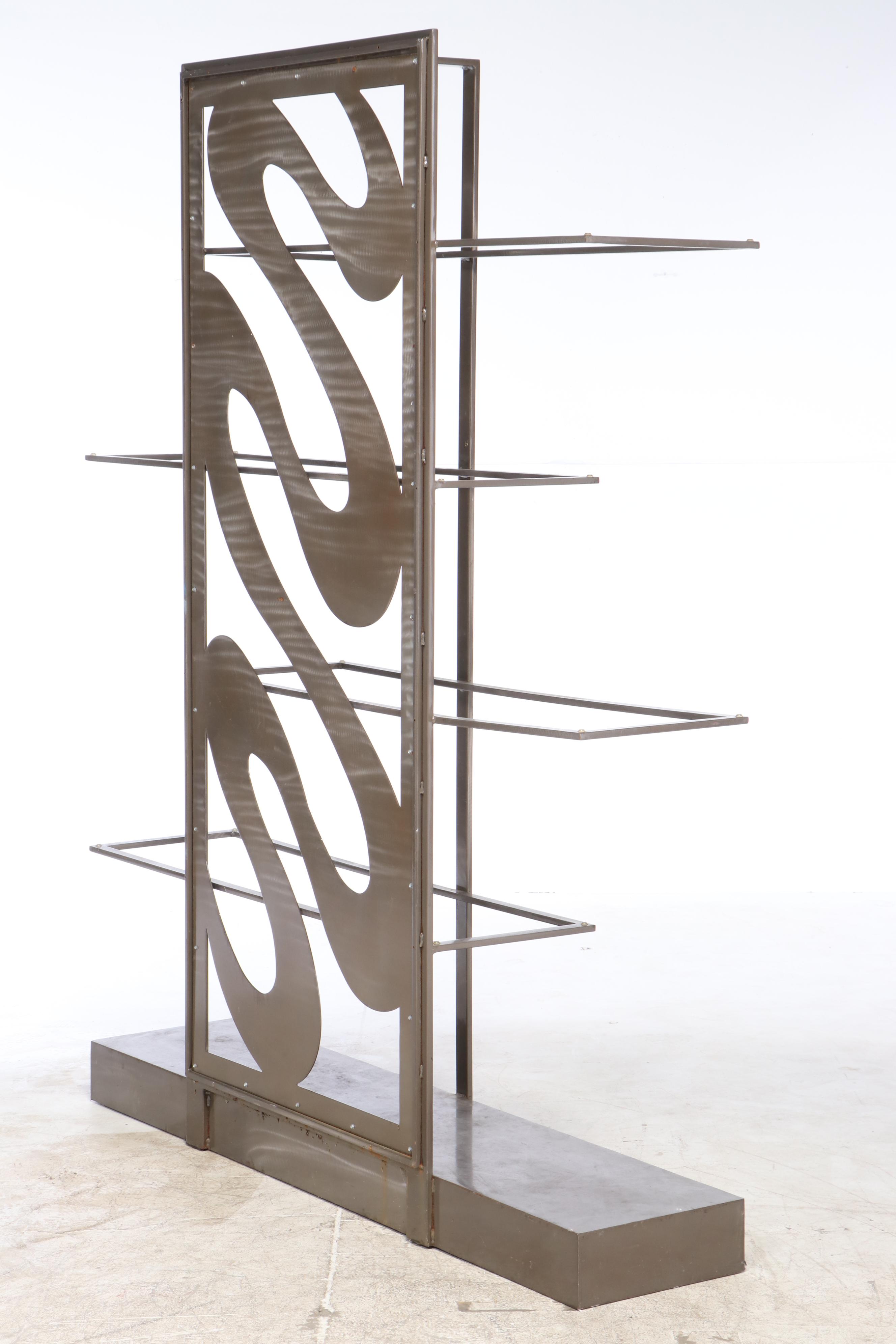 Contemporary Sculptural Metal Shelving Unit EBTH