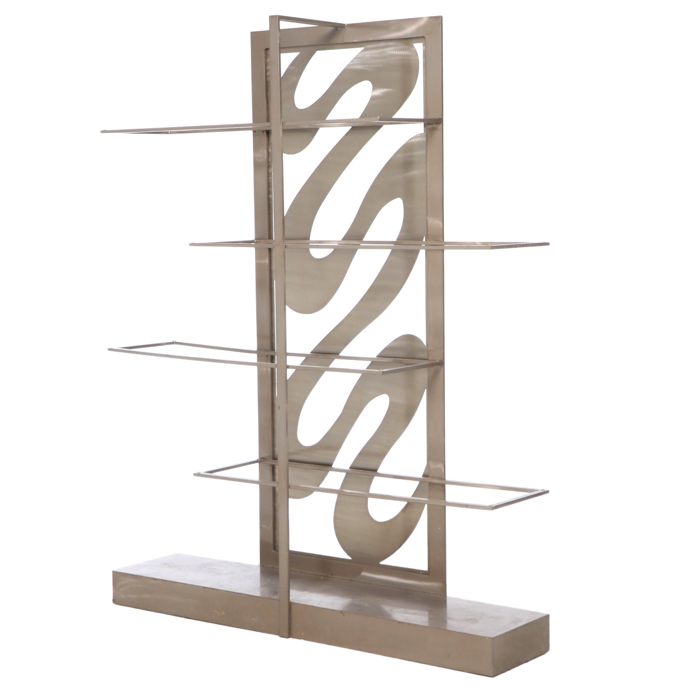 Contemporary Sculptural Metal Shelving Unit EBTH