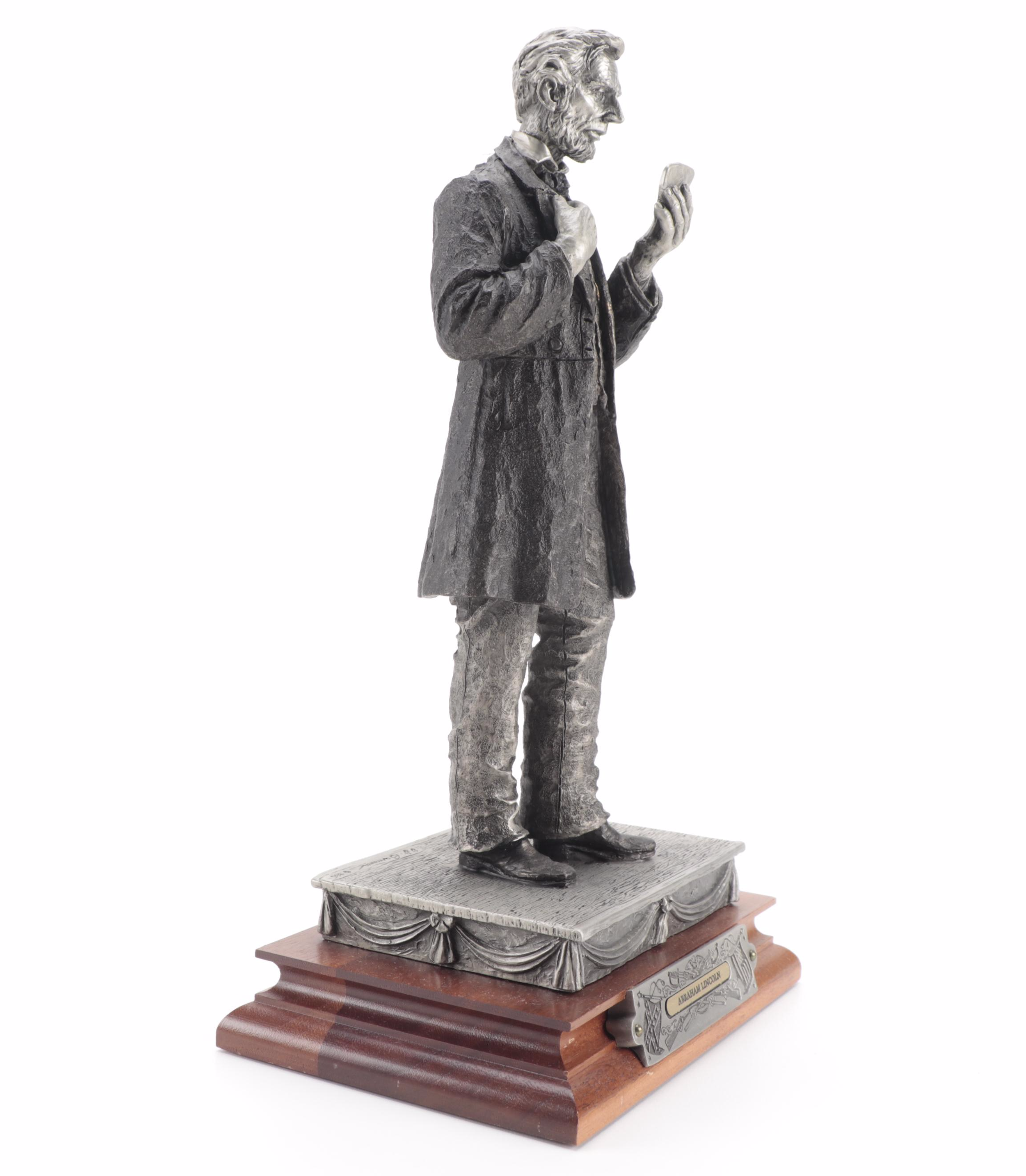 Francis Barnum for Chilmark "Abraham Lincoln" Signed Pewter Sculpture