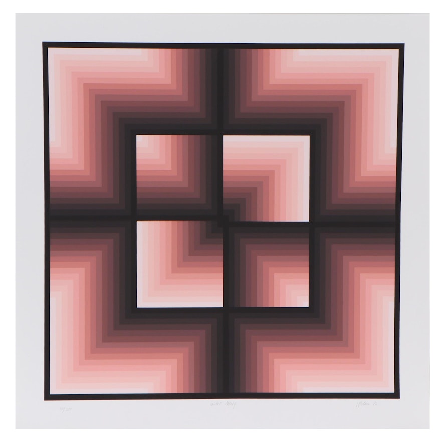 Jurgen Peters Abstract Serigraph "Window Motif," 1982