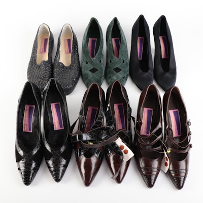 Susan Bennis/Warren Edwards Leather and Reptile Skin Shoes with Boxes