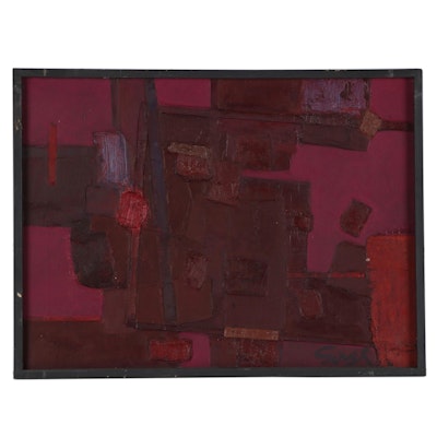 Walter Sorge Abstract Oil Painting, Circa 2000