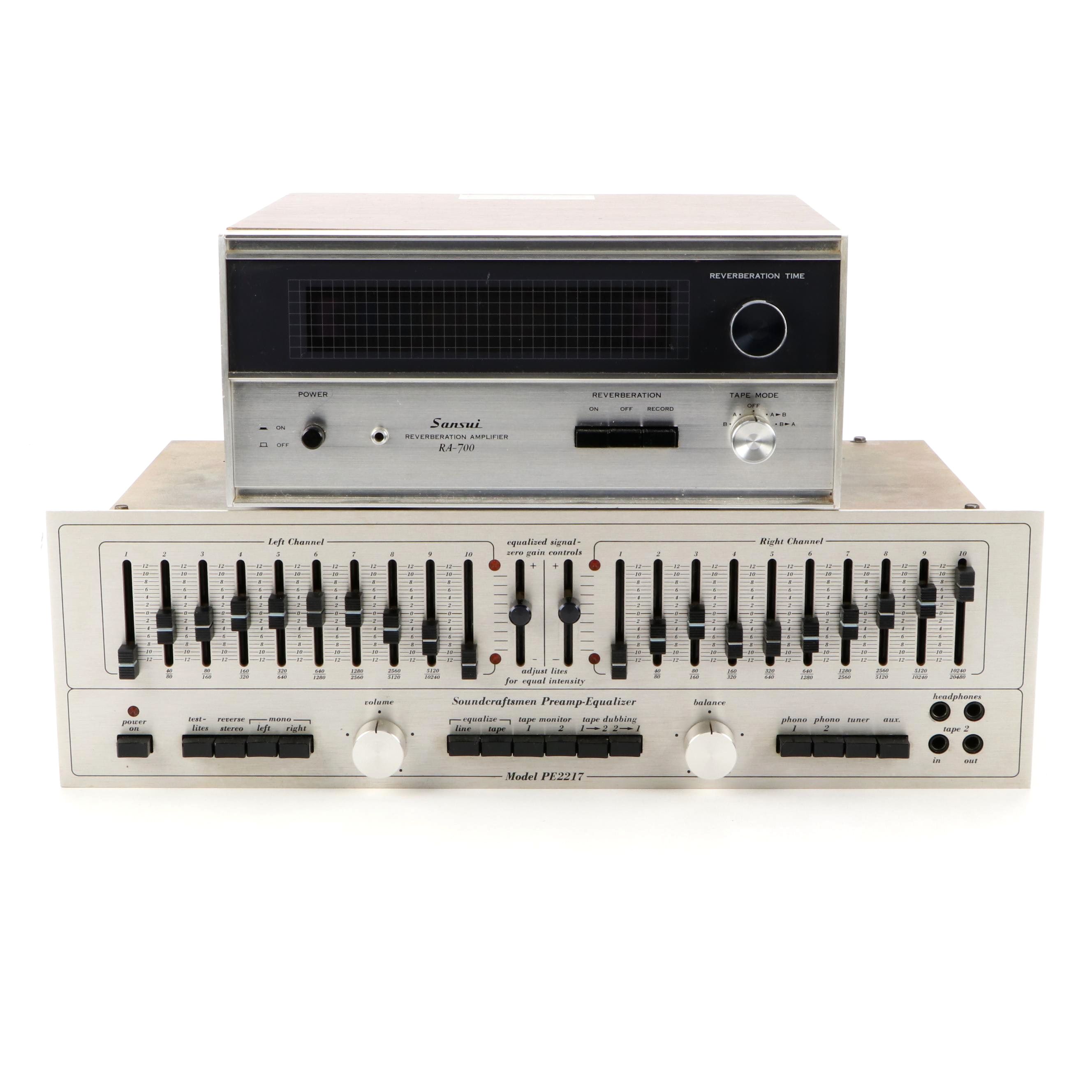 Soundcraftsmen PreampEqualizer, Sansui Reverberation Amplifier, 1970s