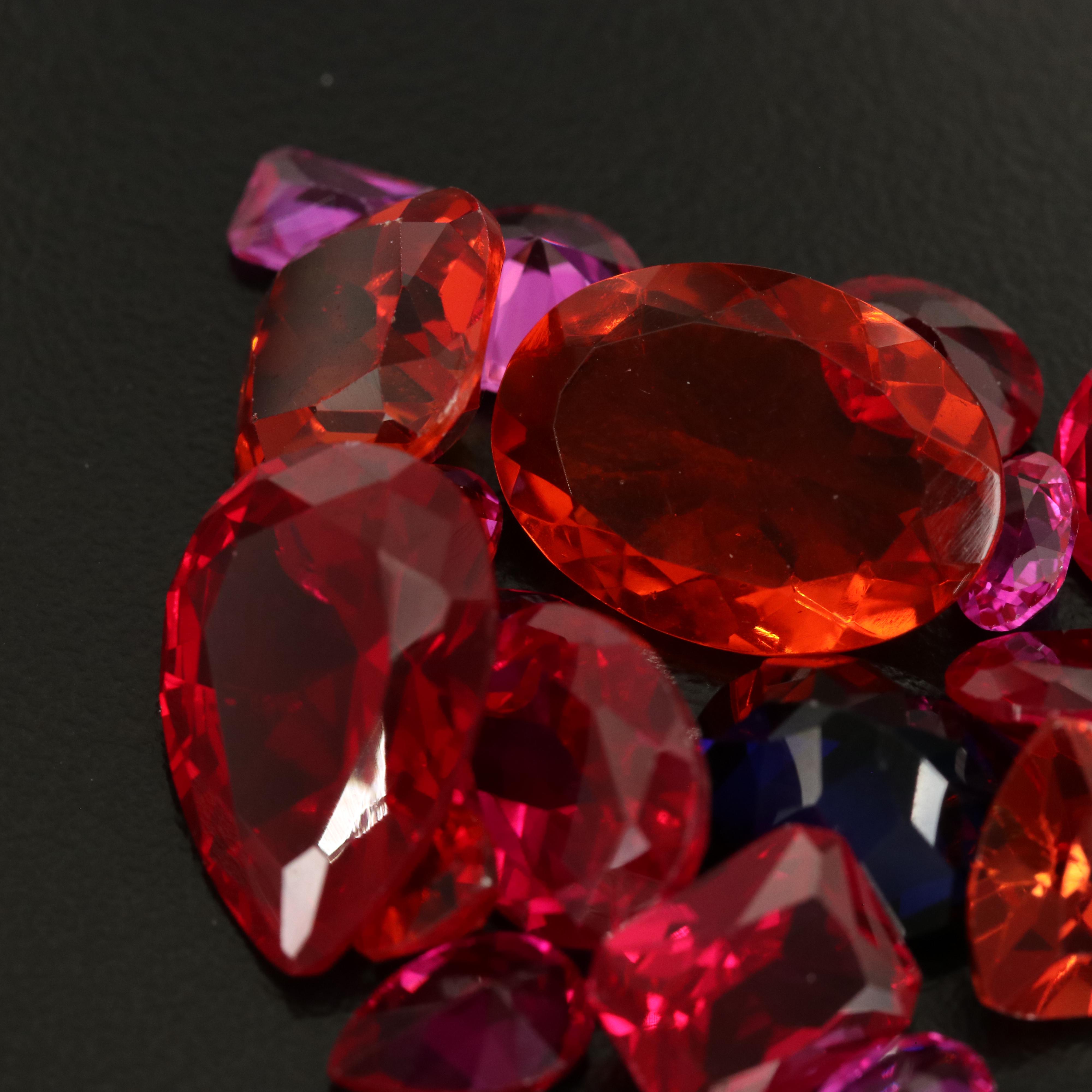 Loose Laboratory Grown Sapphires, Laboratory Grown Rubies and Glass EBTH