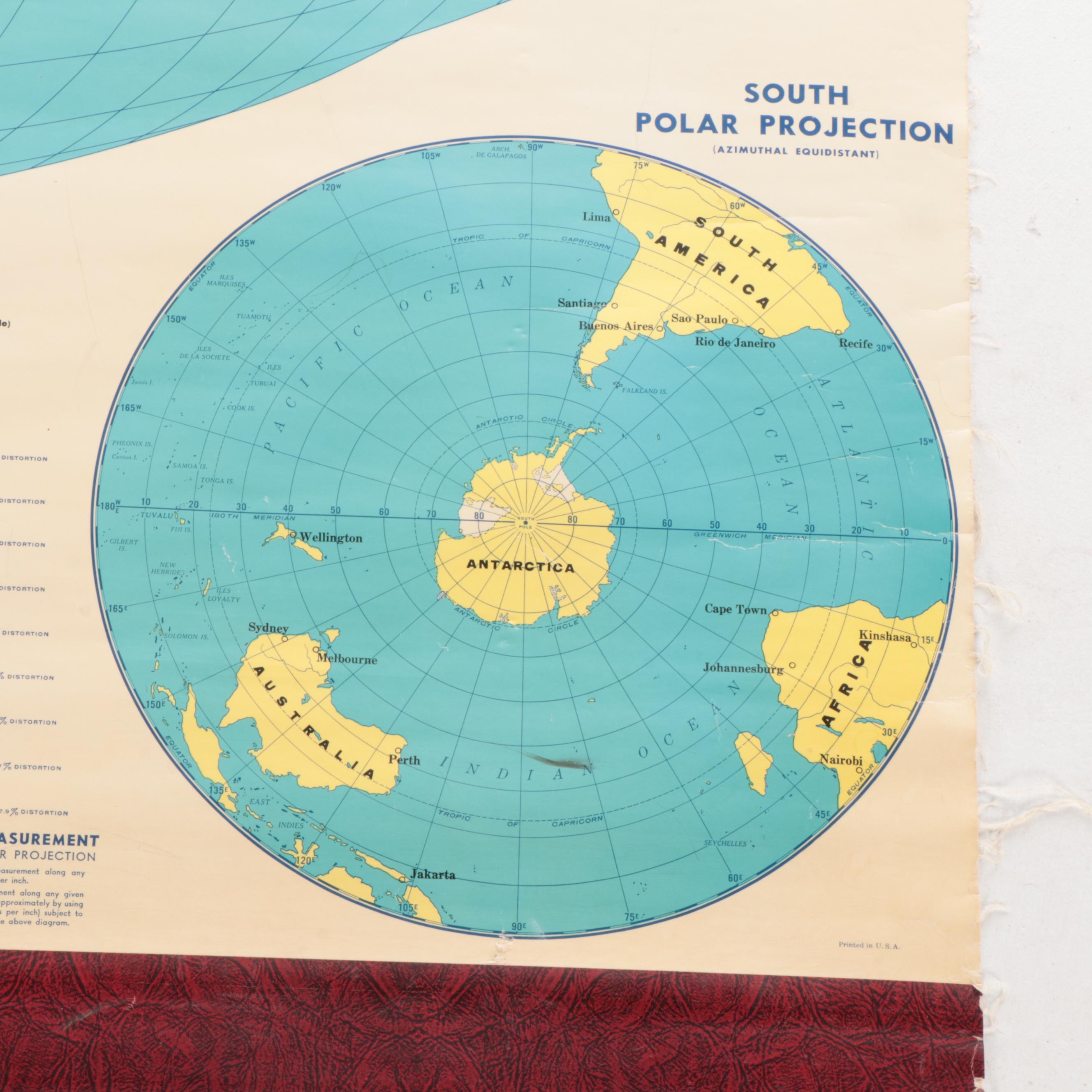 "Cram's PhysicalPolitical Map of the World" Wall Mount Classroom Map