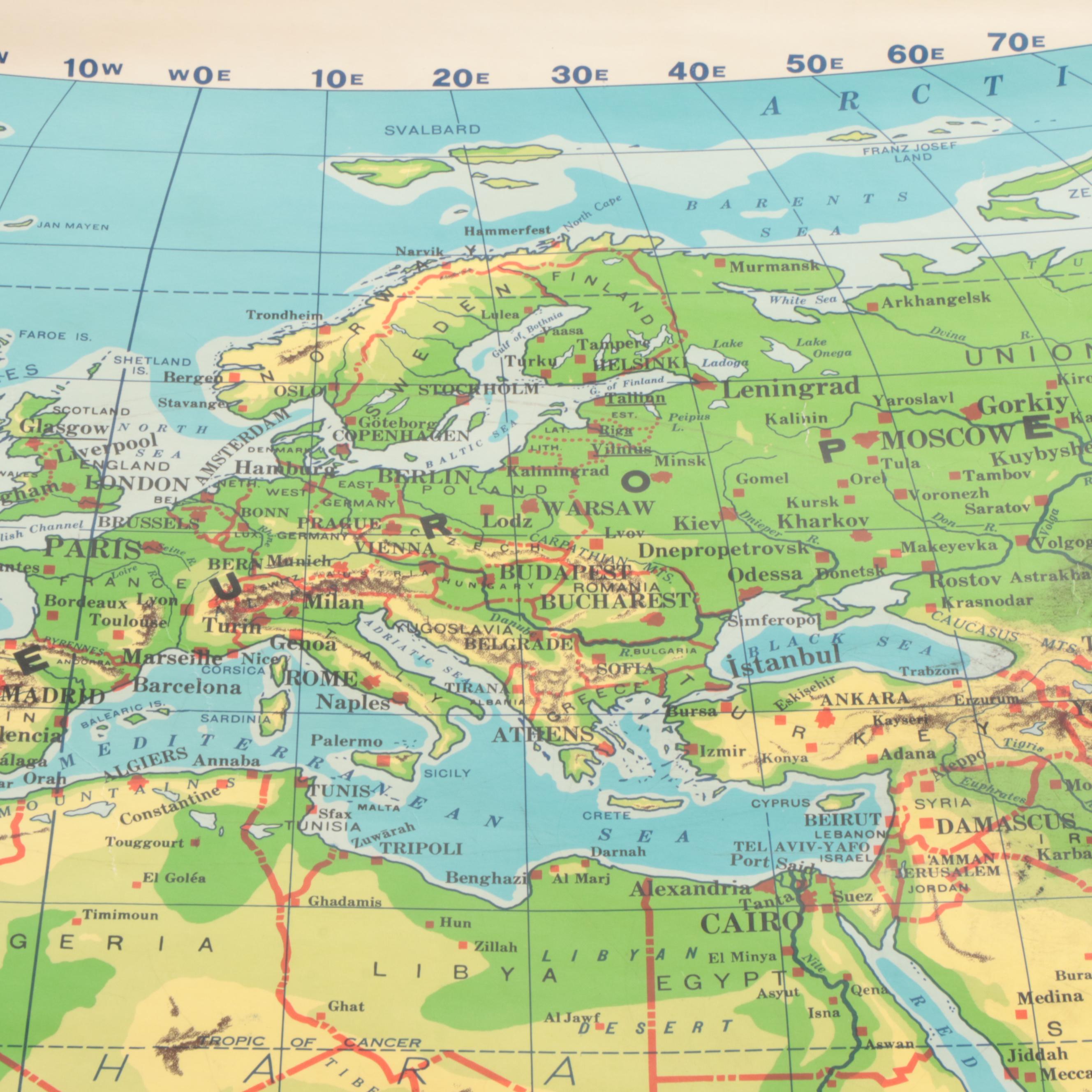 "Cram's PhysicalPolitical Map of the World" Wall Mount Classroom Map