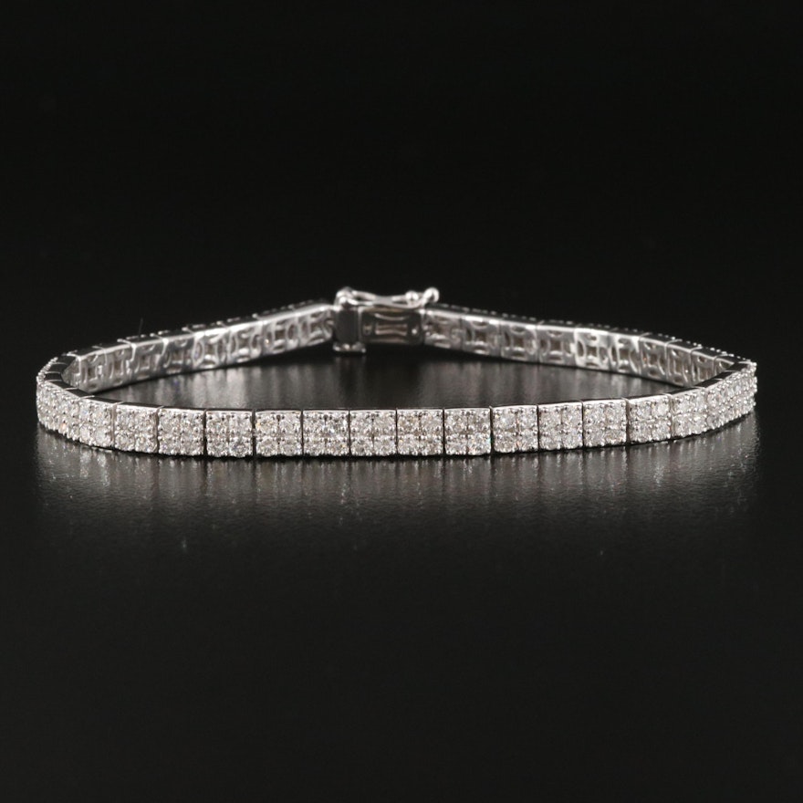 14K 5.04 CTW Double Row Diamond Line Bracelet