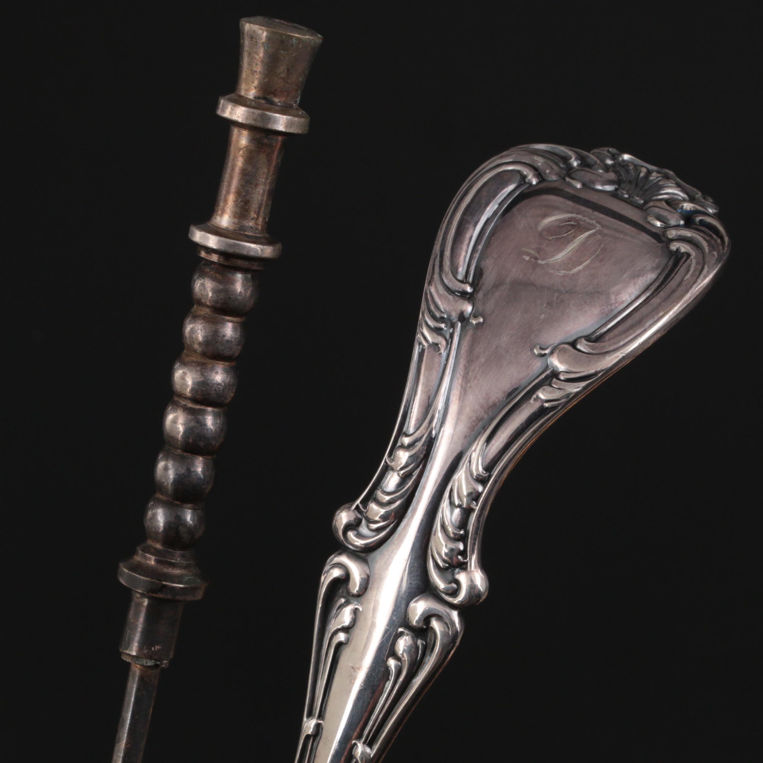 Wallace "Astoria" Silver Plate Punch Ladle with Other Tongs and Candle