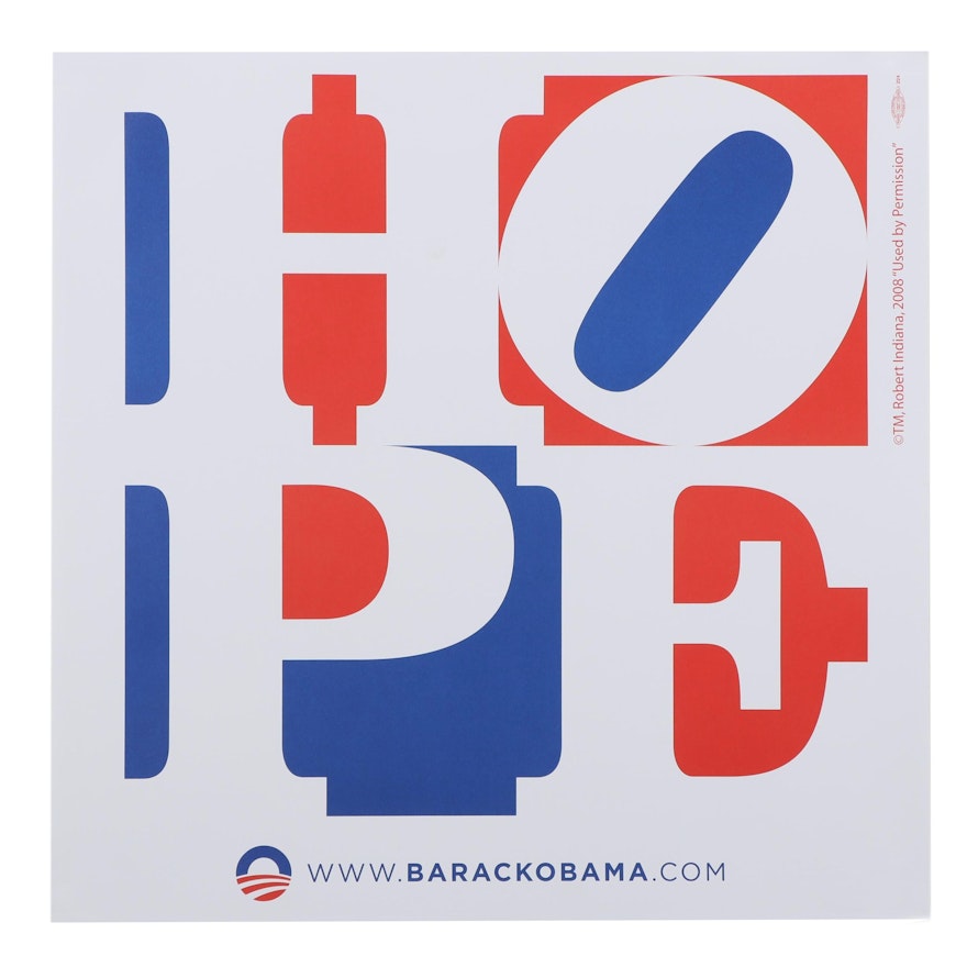 Barack Obama Campaign Poster After Robert E. Indiana "HOPE"