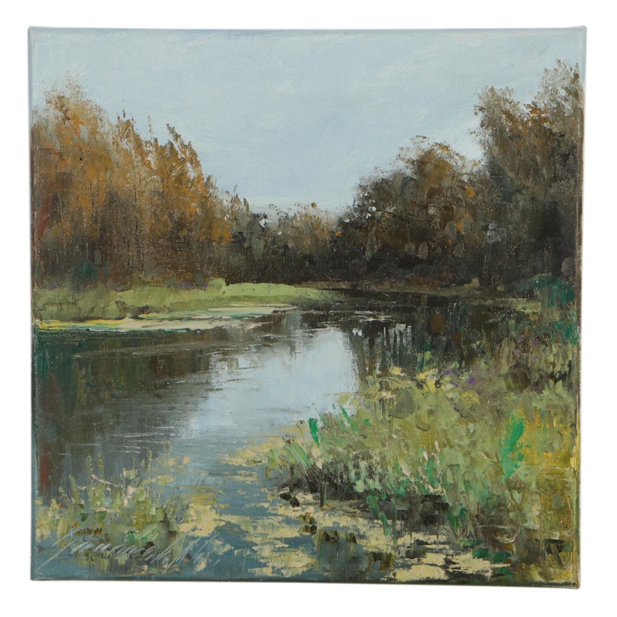 Garncarek Aleksander Oil Painting "Rzeka," 2021