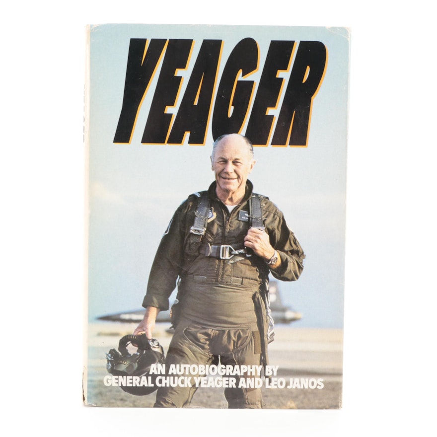 Signed First Edition "Yeager" by Chuck Yeager, 1985