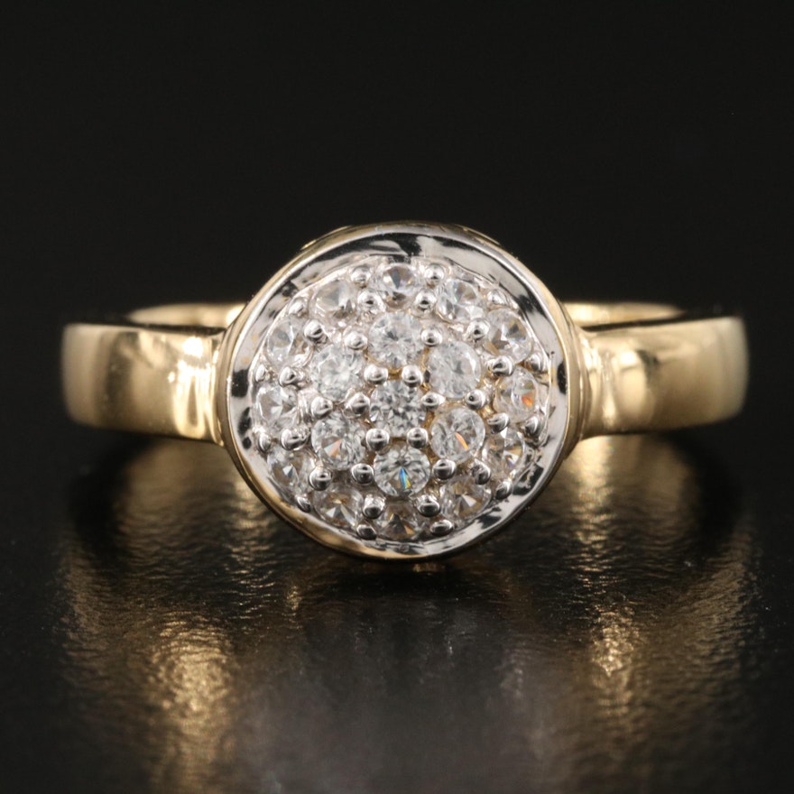 Sterling Silver Pavé White Zircon Dome Ring