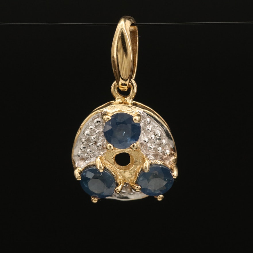 Sterling Sapphire and Zircon Pendant