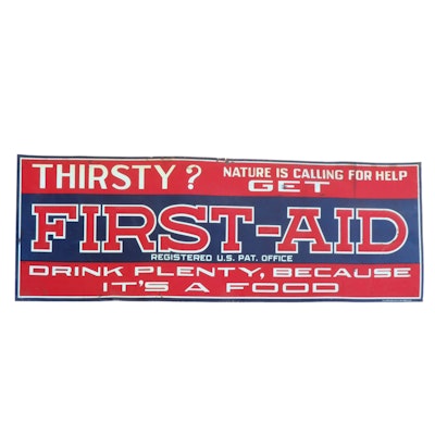 First-Aid Soda Beverage Advertising Sign, Early to Mid 20th Century