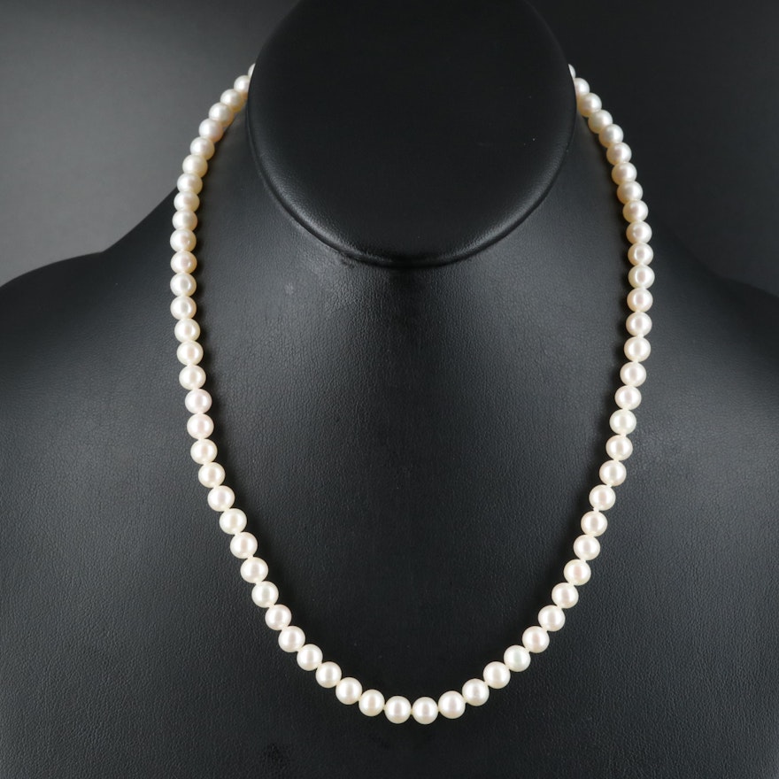 Blue Lagoon by Mikimoto Pearl Necklace with Sterling Clasp