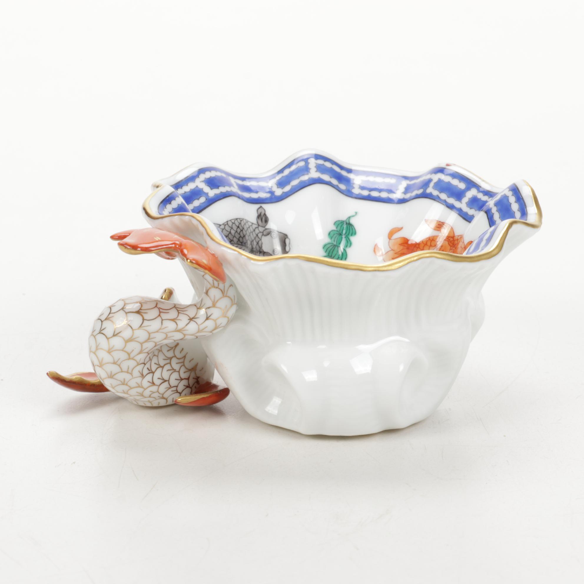 Herend "Poisson" Porcelain Bowl with Handle EBTH
