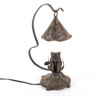 Arts & Crafts Copper-Shaded Miniature Table Lamp, Early to Mid 20th Century