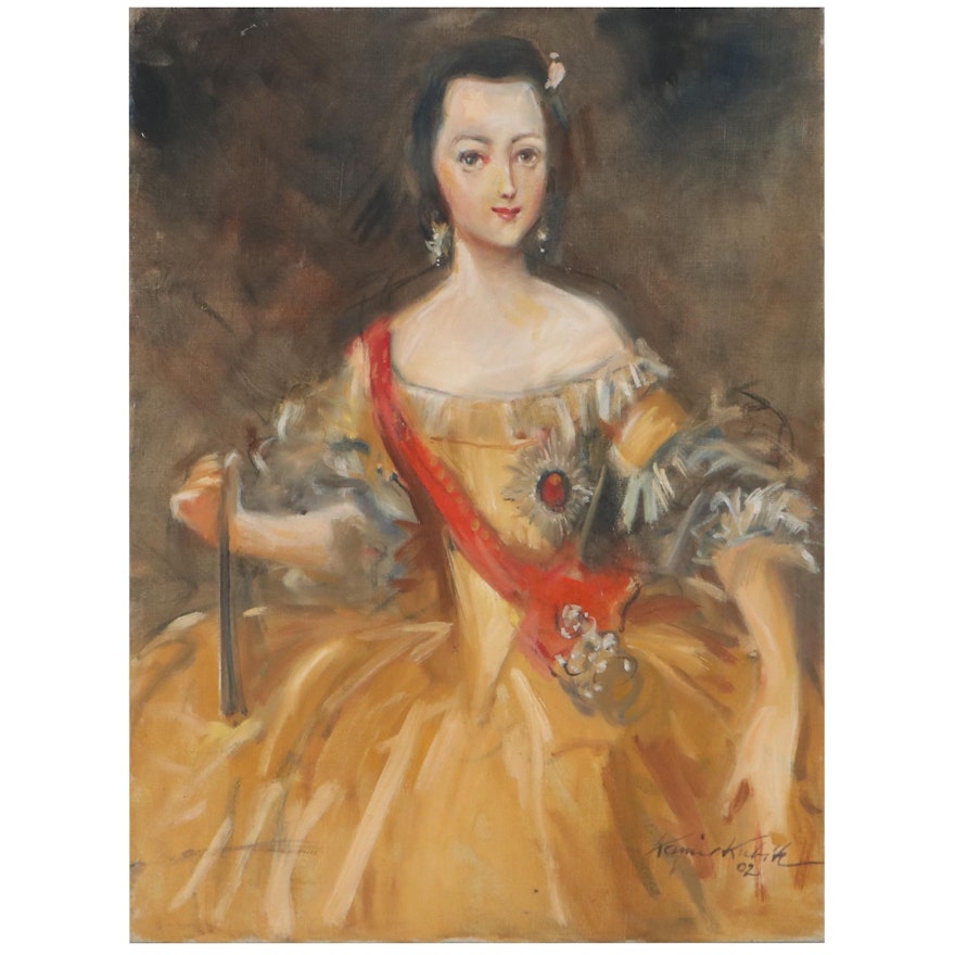 Kamil Kubik Portrait Oil Painting of Cathrine the Great, 2002
