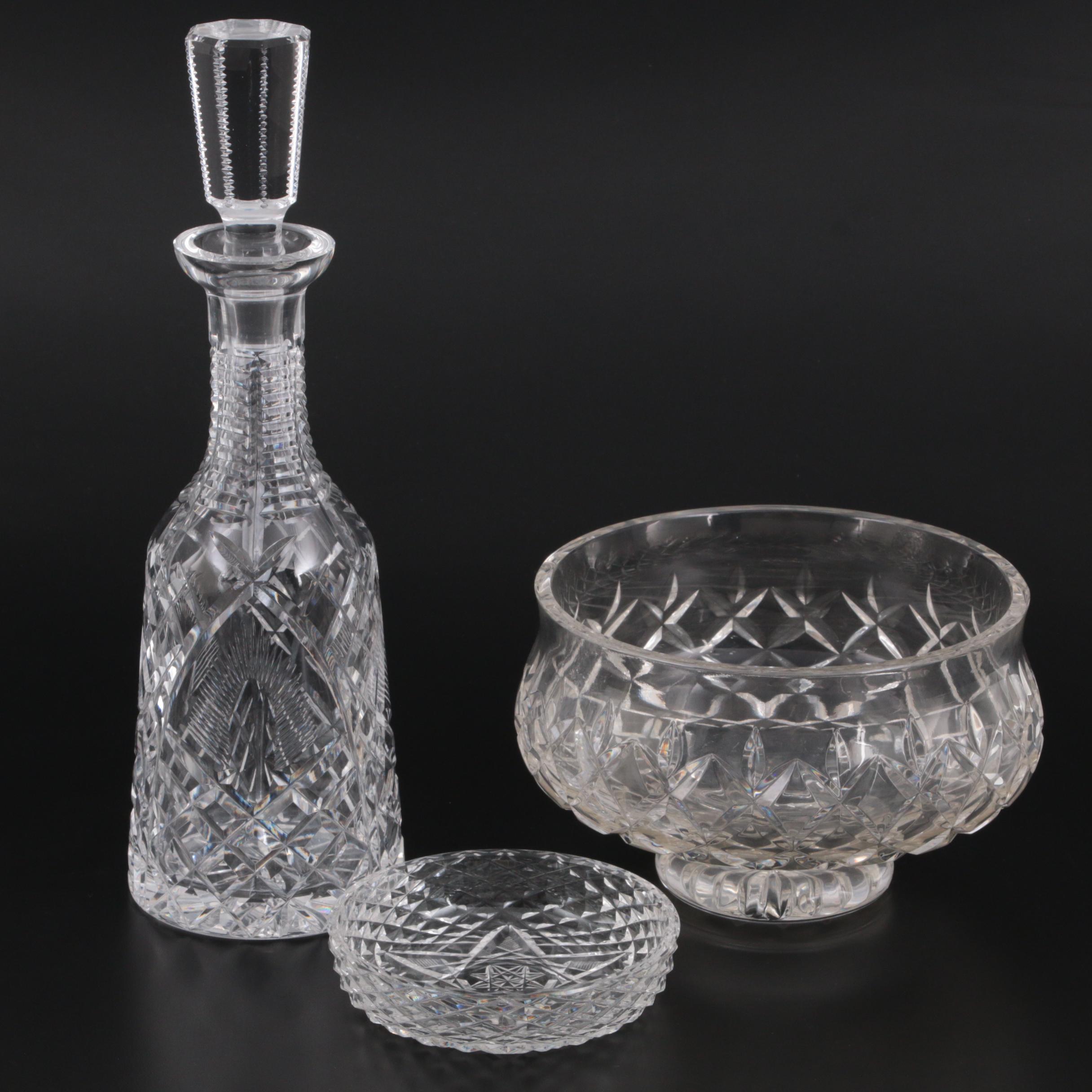 Waterford Crystal "Shannon Jubilee" Decanter with Candy Dish and Footed