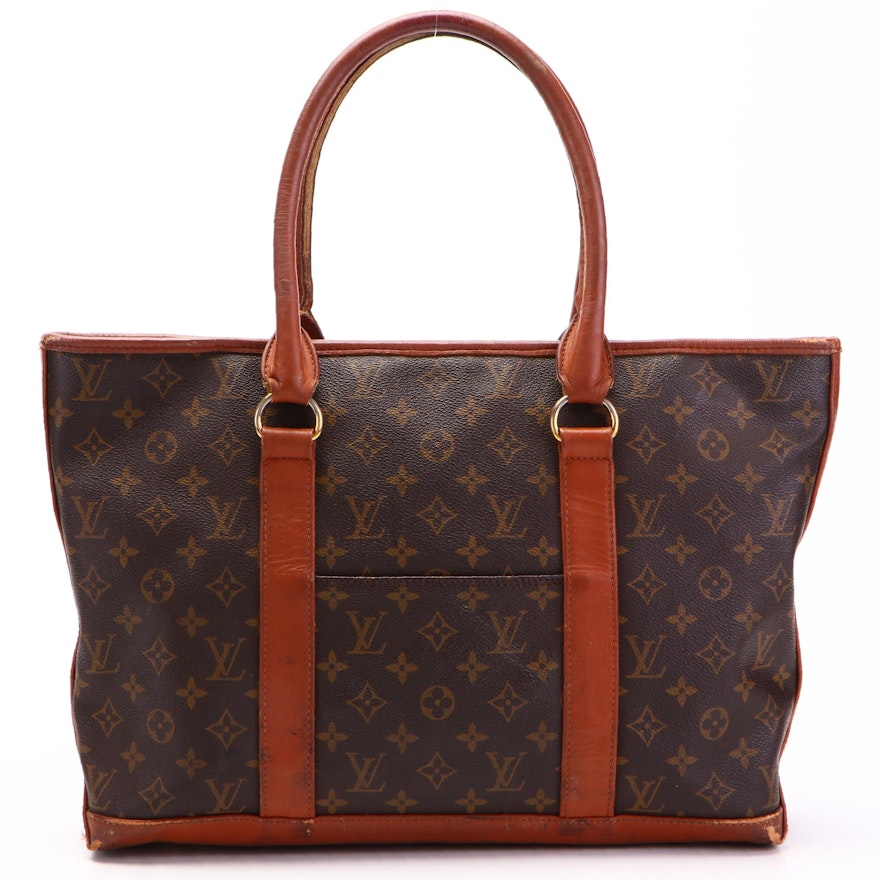 Louis Vuitton Monogram Sac Weekend PM Tote with Leather Trim