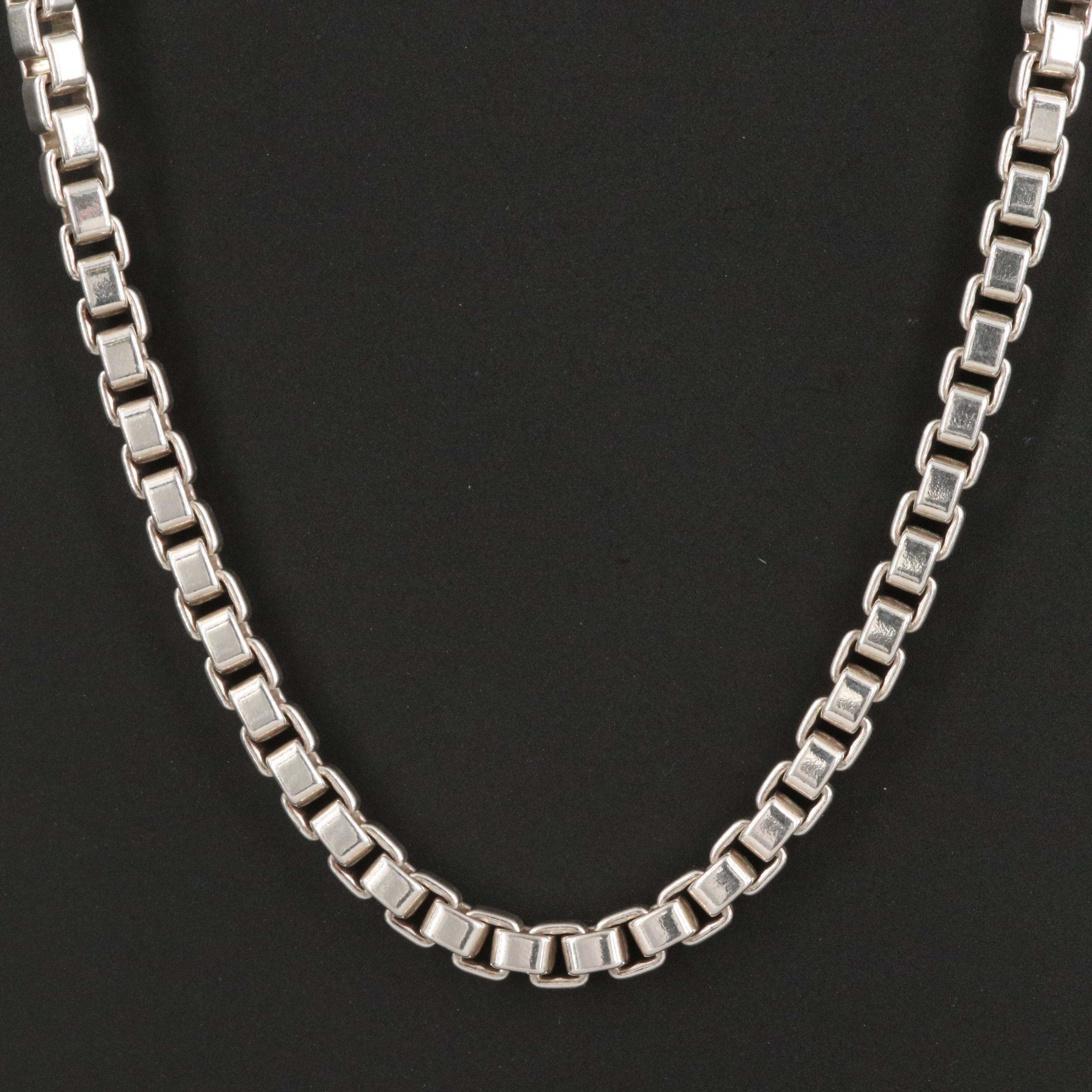 Sterling Silver Box Chain Necklace EBTH