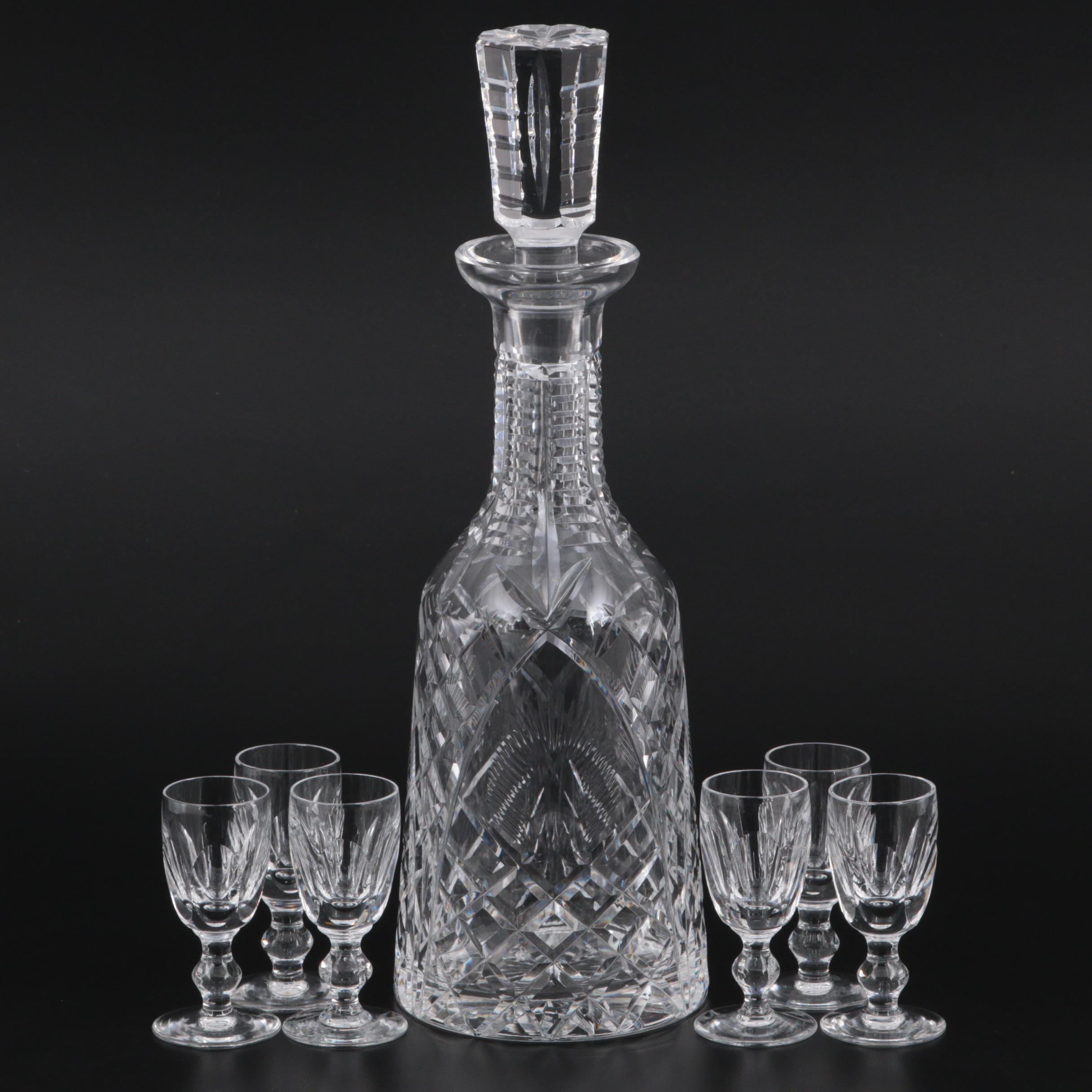 Waterford Crystal "Shannon Jubilee" Decanter and "Kathleen" Cordial