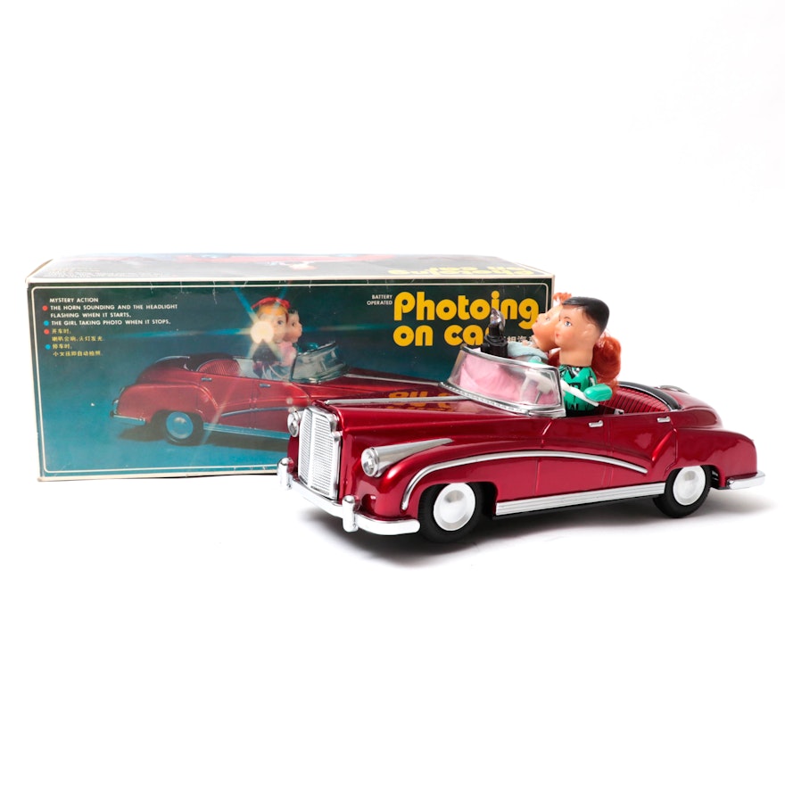 Photoing On Car Tin Litho Toy, 1960s